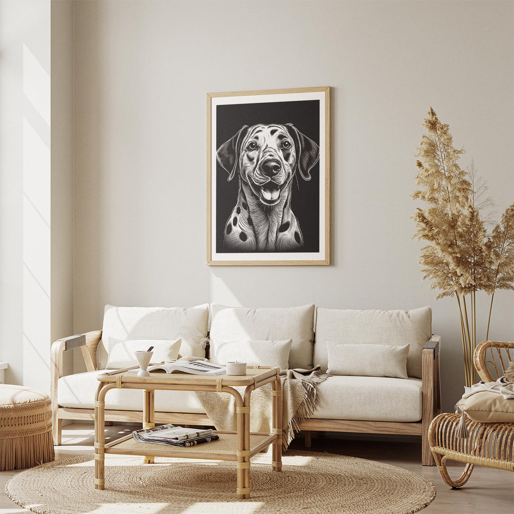 Dalmatian Line Dog Series in Black and White image 2