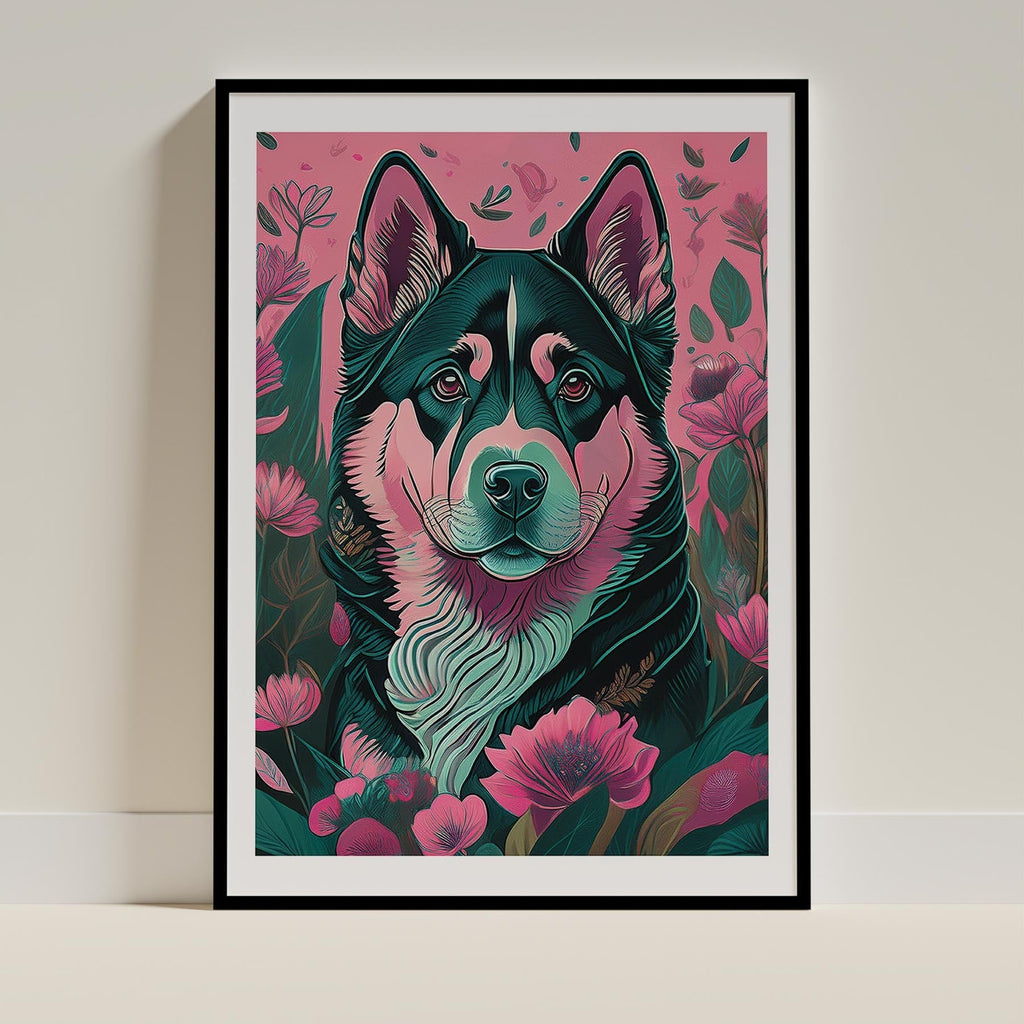 Alaskan Malamute Flowery Dog image 0