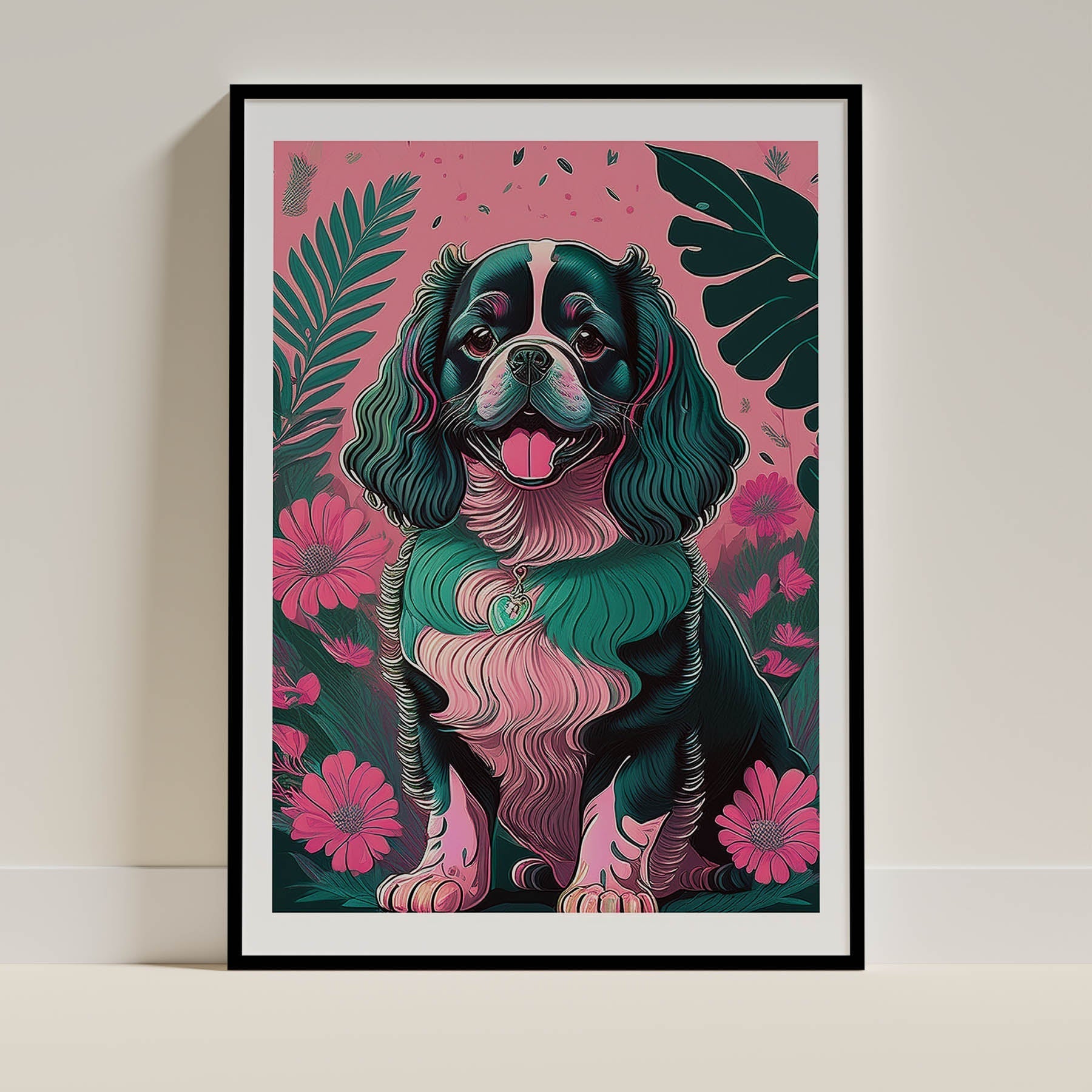 Cavalier King Charles Spaniel Flowery Dog image 0
