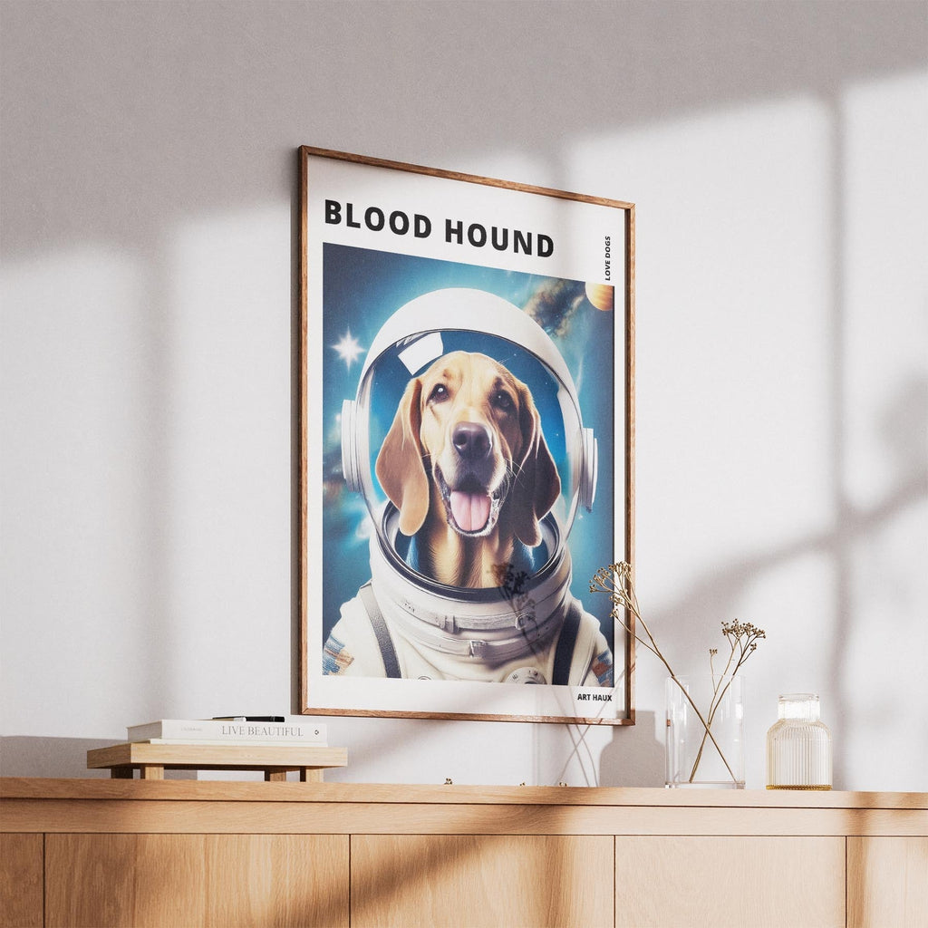Bloodhound Astronaut Dog Series with Text Astro Dog image 5