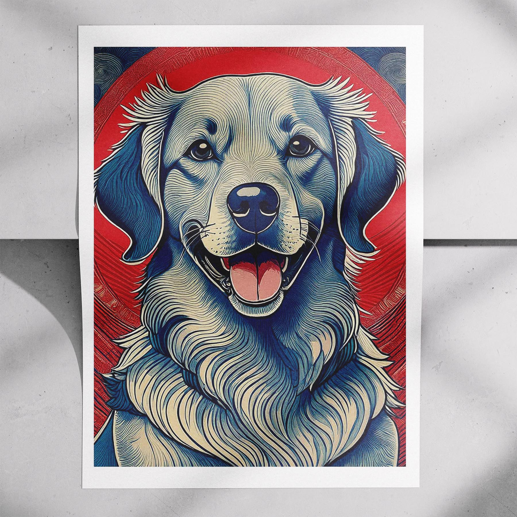 Golden Retriever Hokusai Japanese Inspired Dog Series image 7