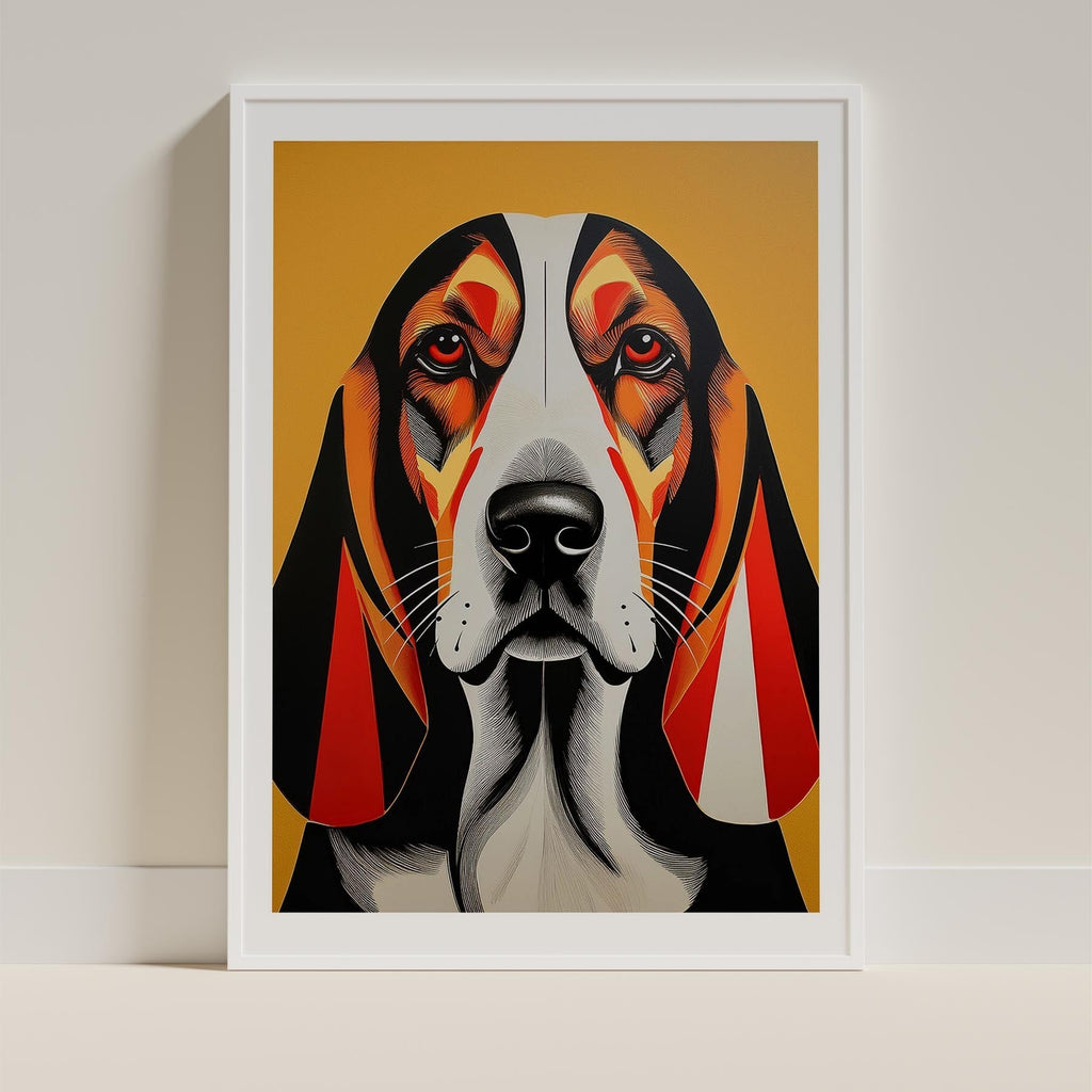 Basset Hound Geometric Orange Series image 9