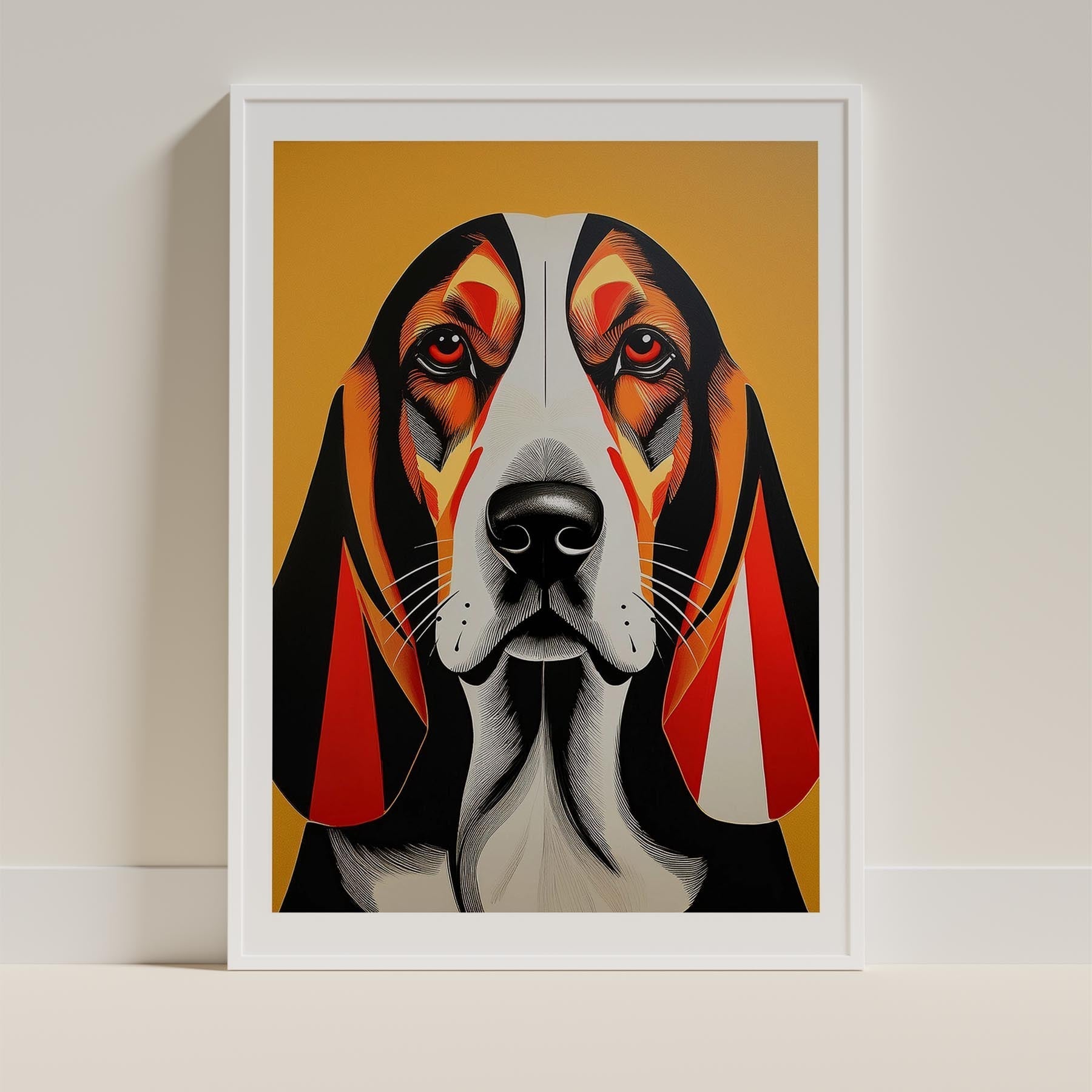 Basset Hound Geometric Orange Series image 9
