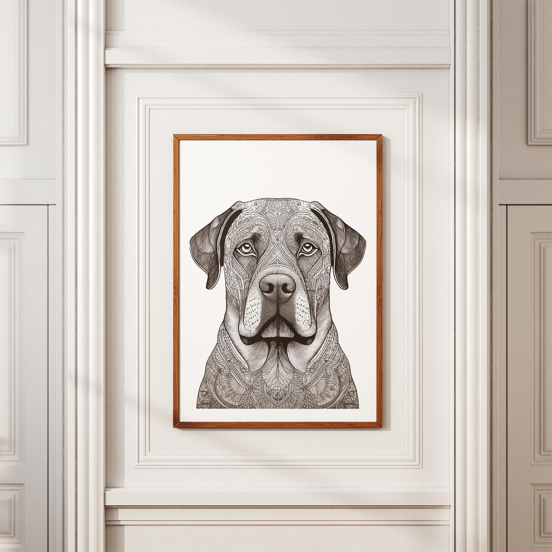 Mastiff Mandala Black and White Dog Series image 3