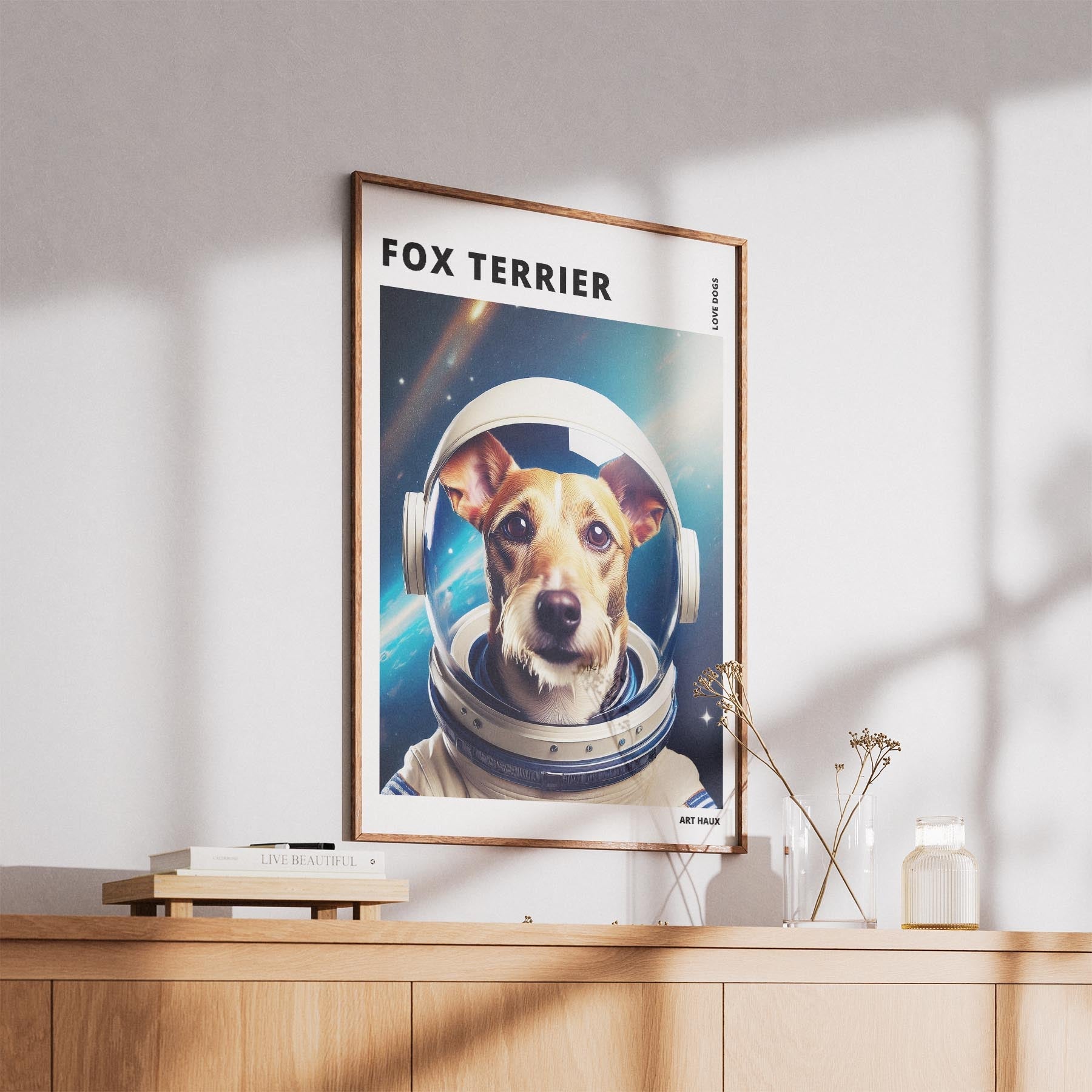 Fox Terrier Astronaut Dog Series with Text Astro Dog image 5