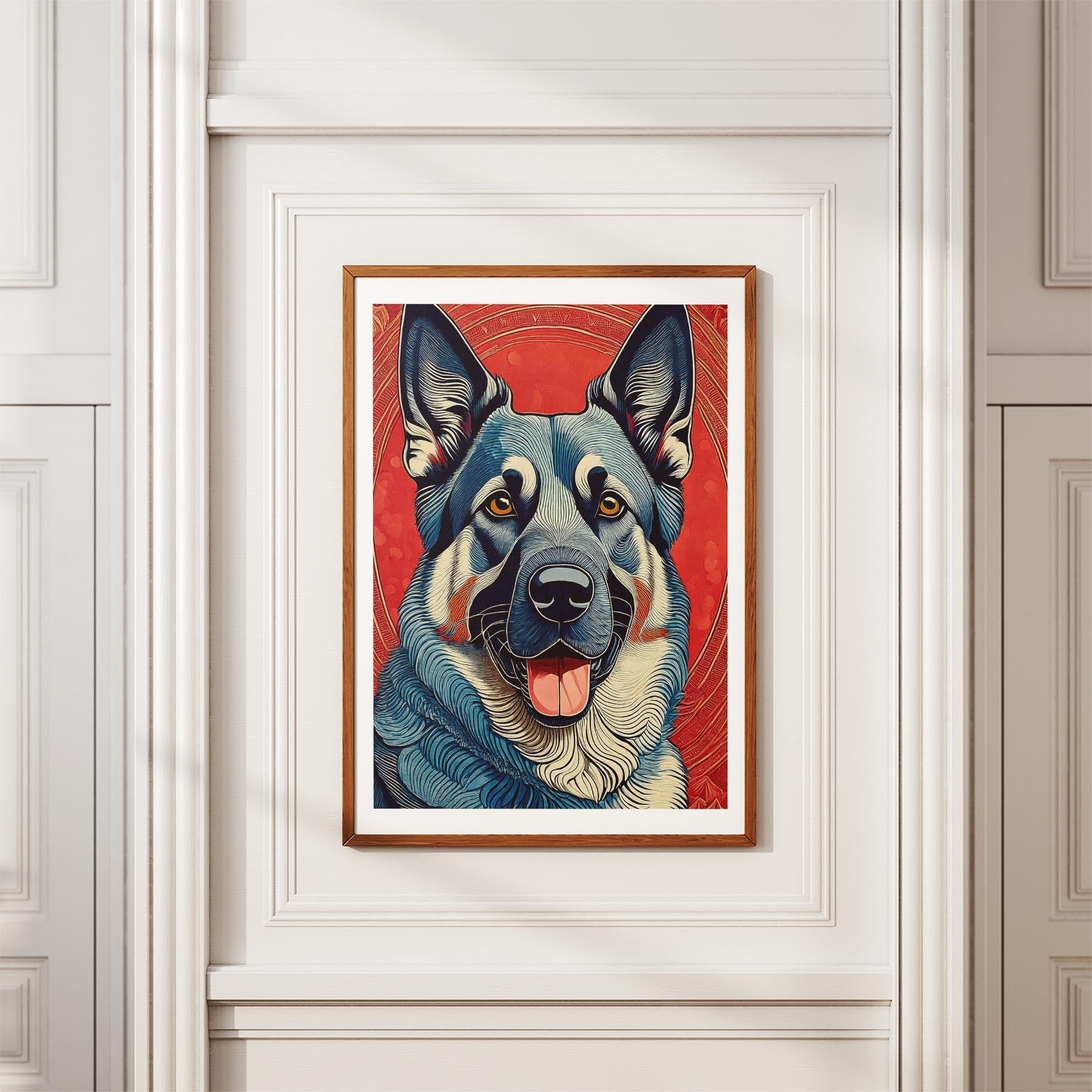 German Shepherd Hokusai Japanese Inspired Dog Series image 3