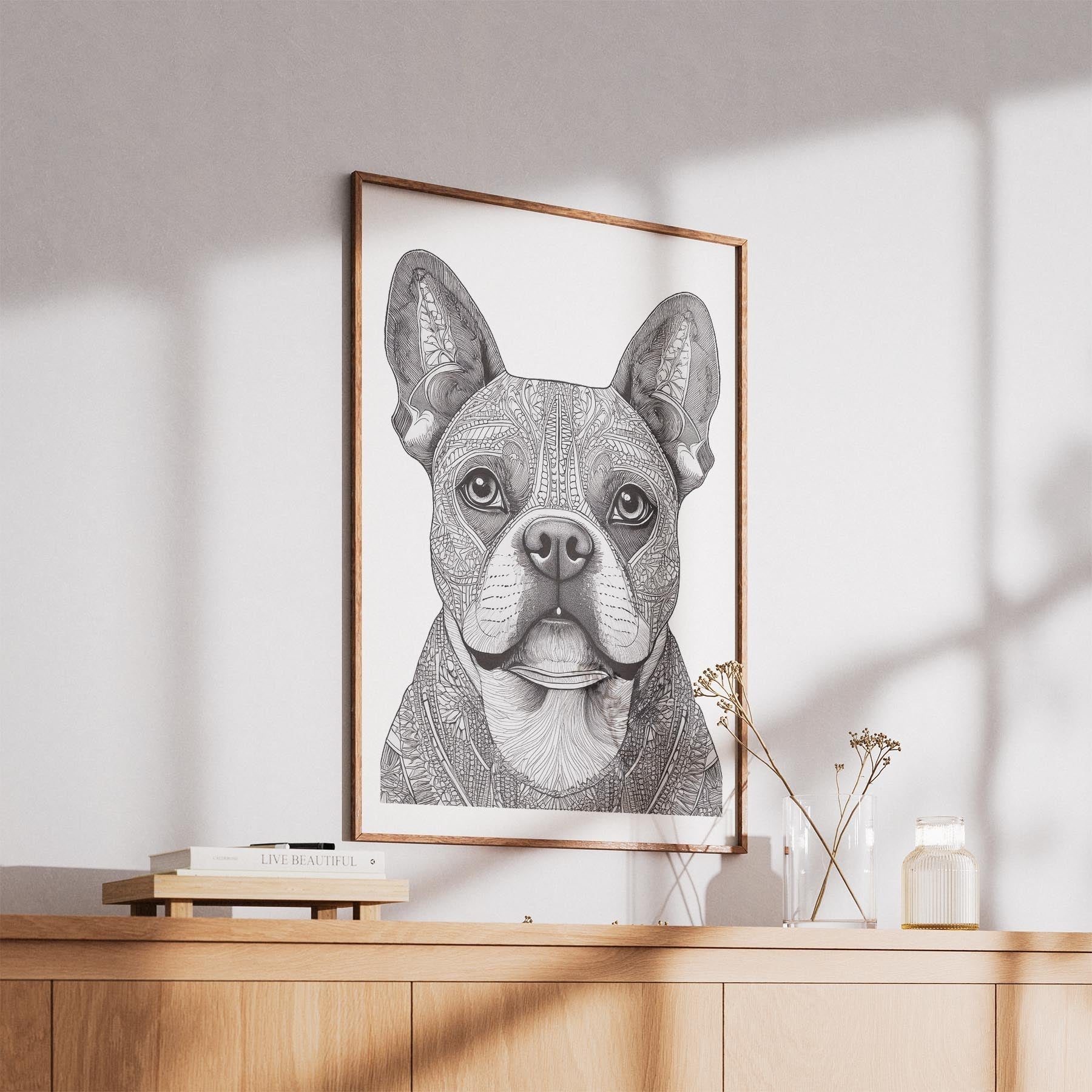 French Bulldog Mandala Black and White Dog Series image 5