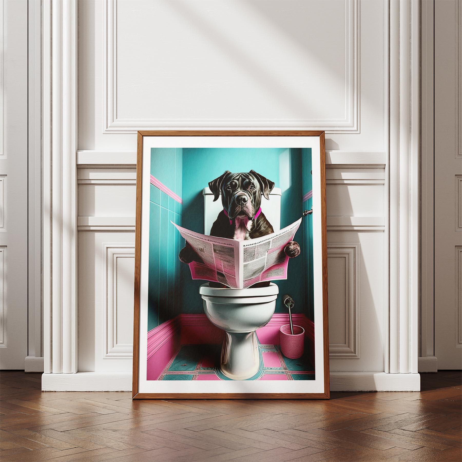 Neapolitan Mastiff Toilet Dogs PInk and Turquise image 4