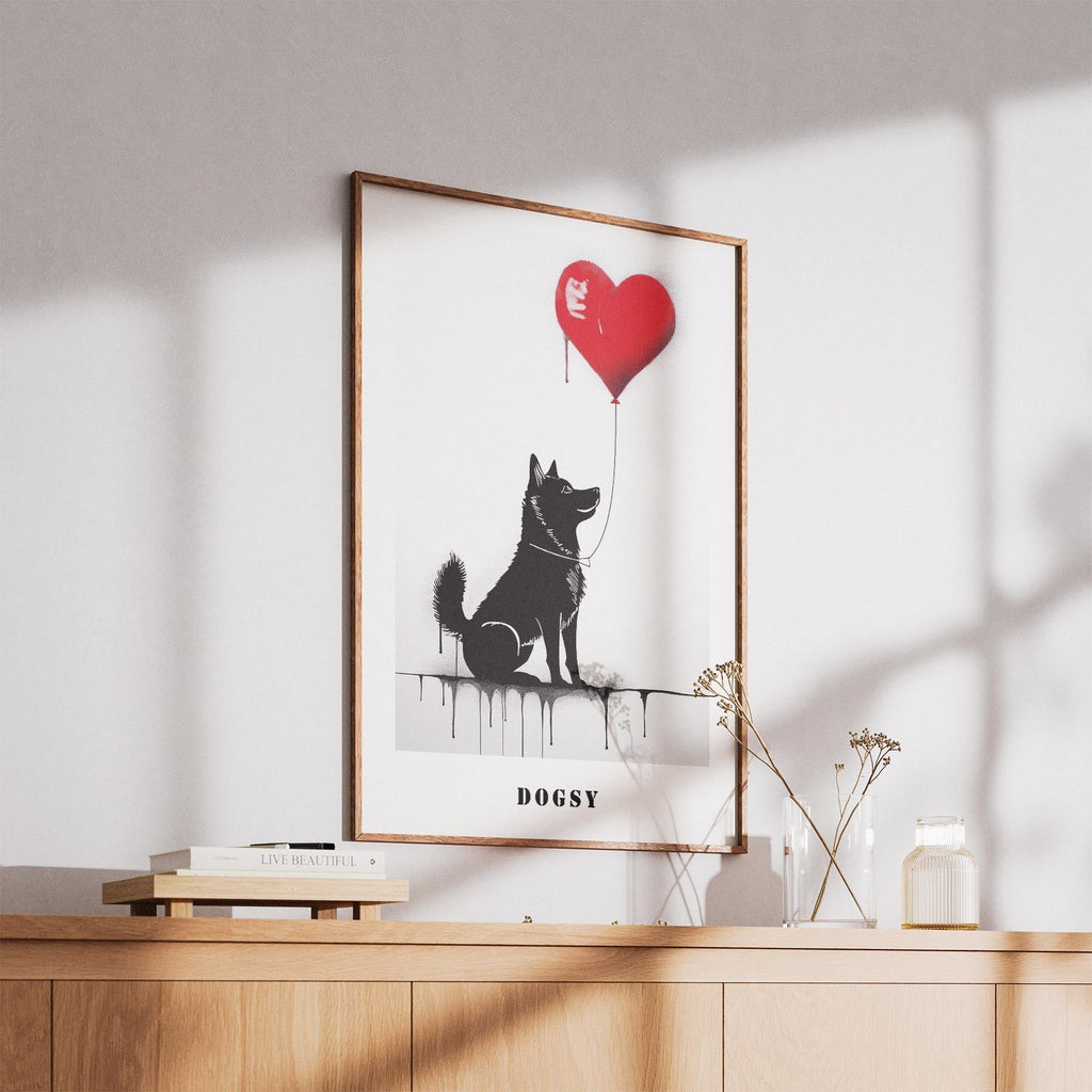 Shiba DOGSY Series inspired by the Art of Banksy with text Dogsy image 5