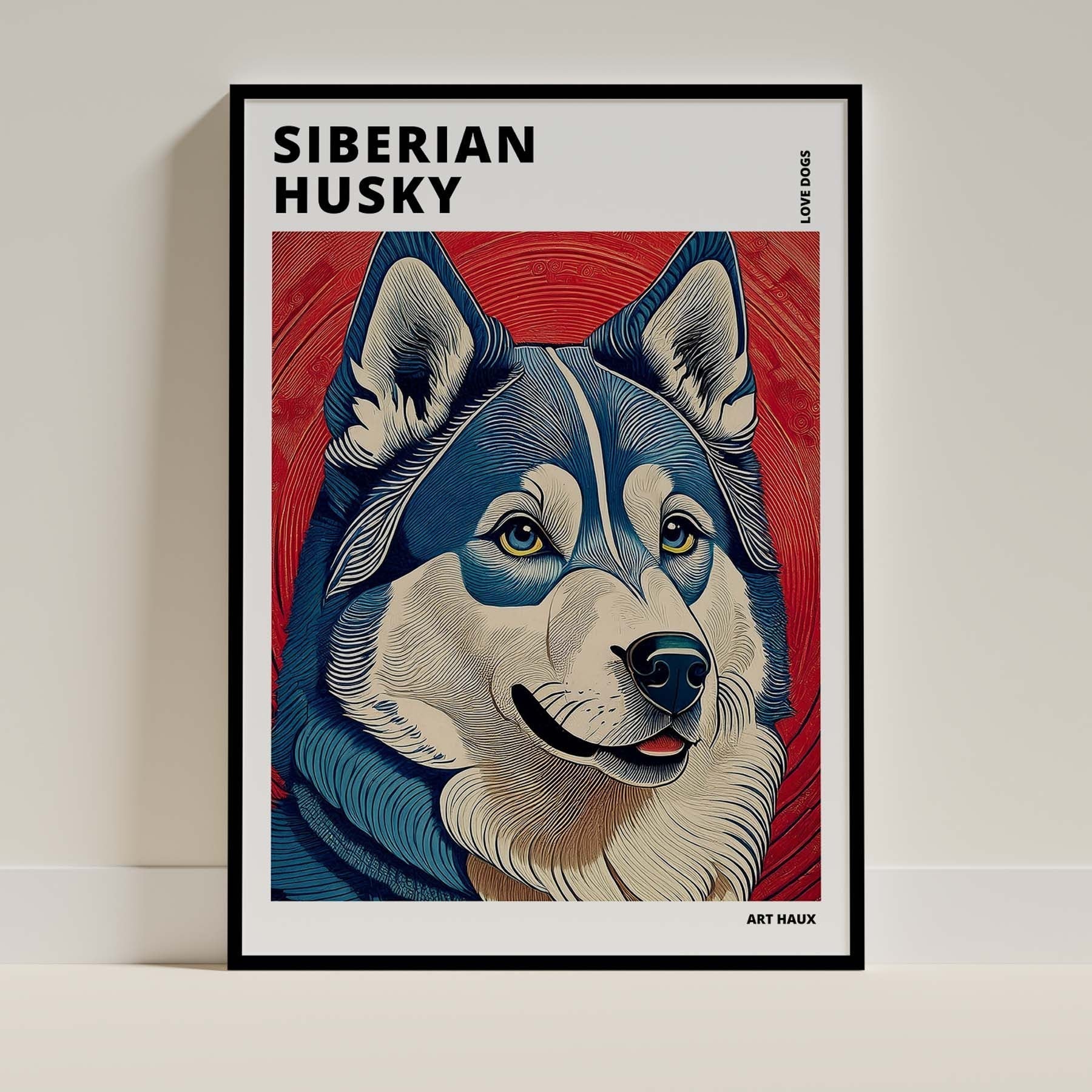 Siberian Husky Dog Art Print Unframed Vol 1 | 11 Unique Designs | Wall Art Gift for Dog Lovers | Dogsy & Co