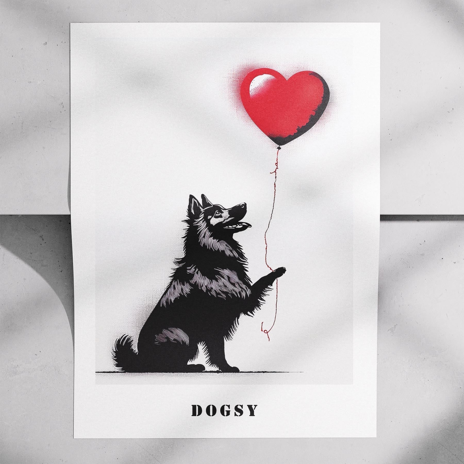 Samoyed DOGSY Series inspired by the Art of Banksy with text Dogsy image 7