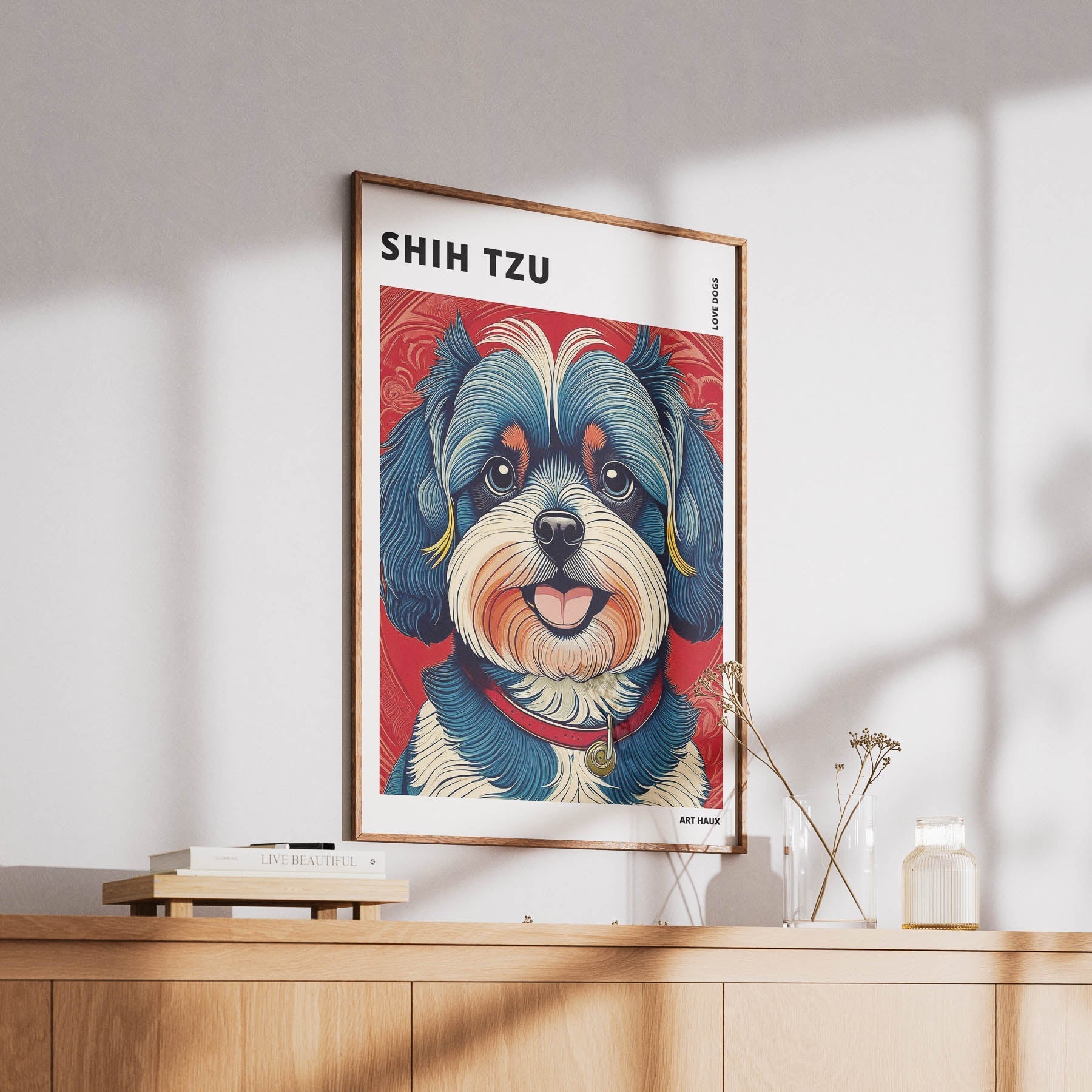 Shih Tzu Hokusai Japanese Inspired Dog Series with Text image 5