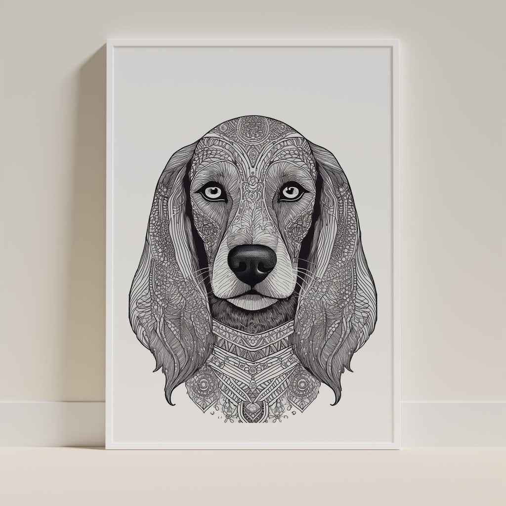 Afghan Mandala Black and White Dog Series image 9