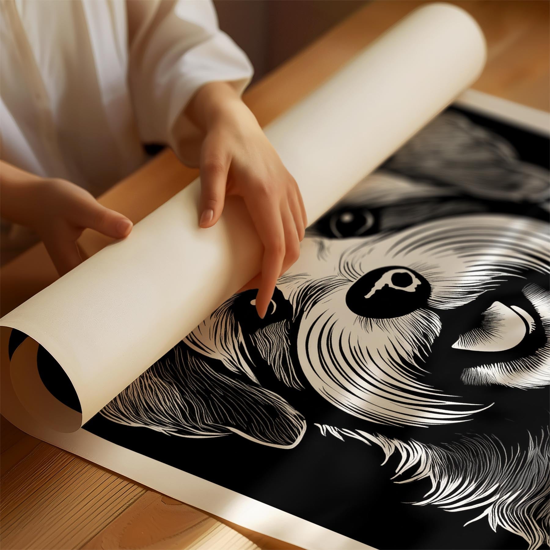 Havanese Line Dog Series in Black and White image 1