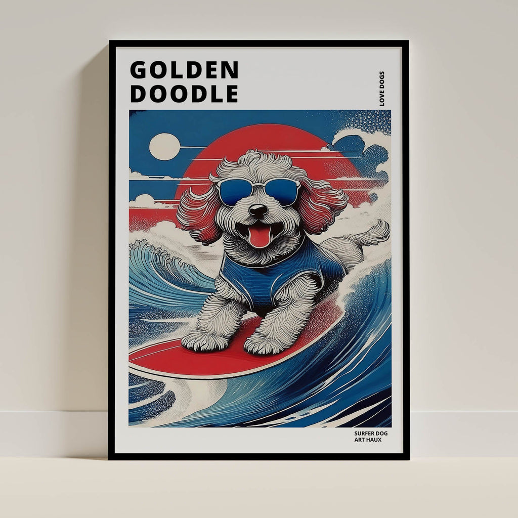 Golden Doodle Hokosai Surfer Dogs 1 image 0