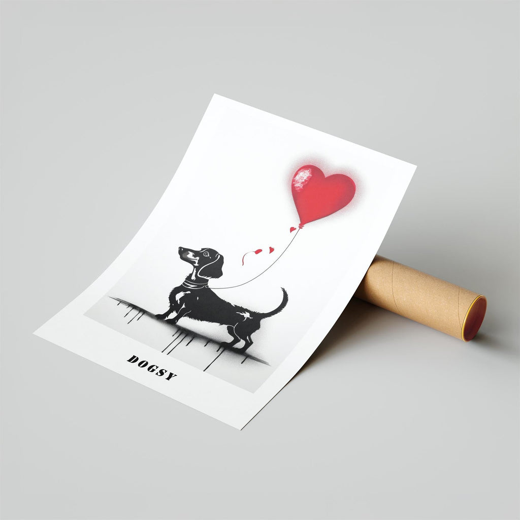 Dachshund DOGSY Series inspired by the Art of Banksy with text Dogsy image 6