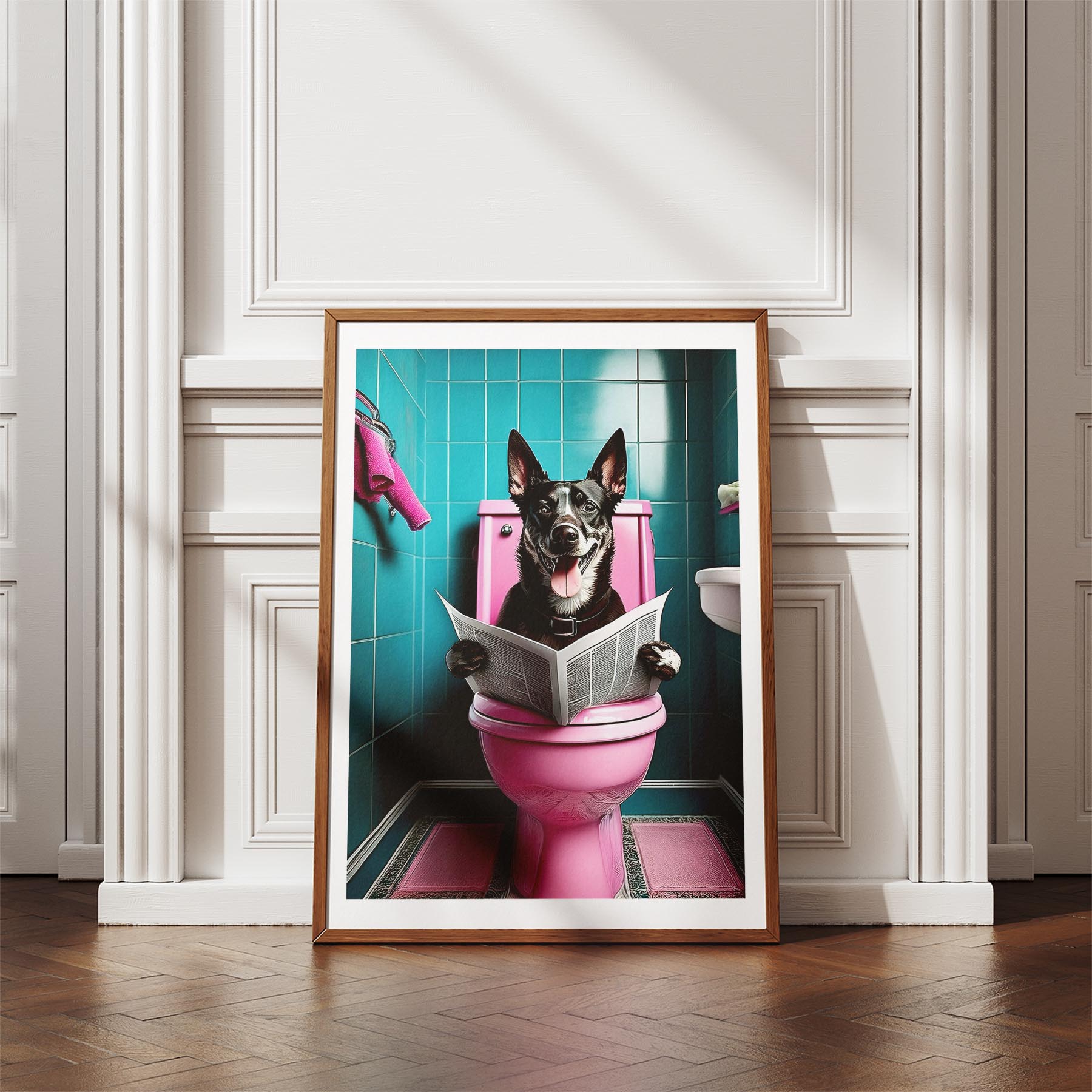 Kelpie Toilet Dogs PInk and Turquise image 4