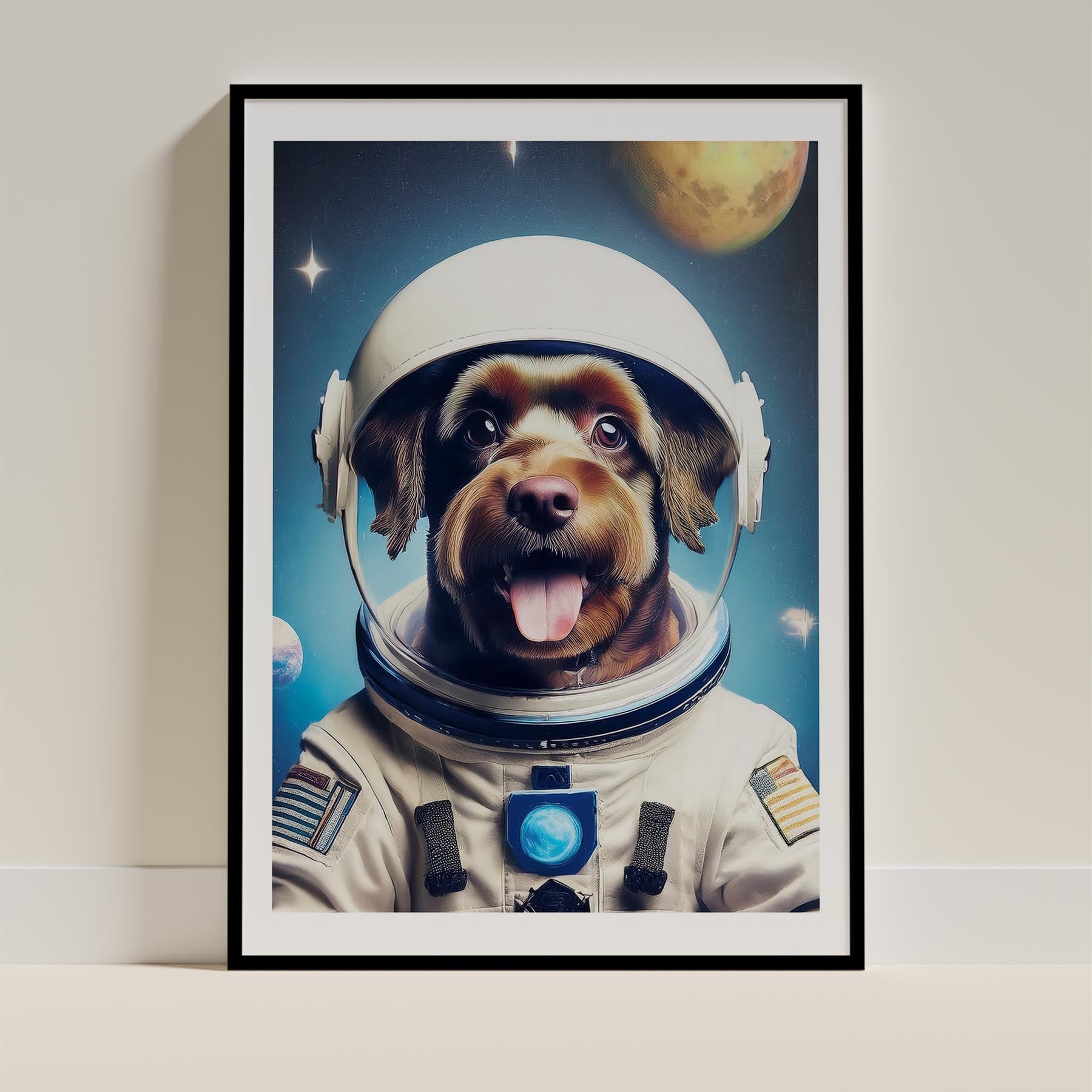 Black Russian Terrier Astronaut Dog Series image 11