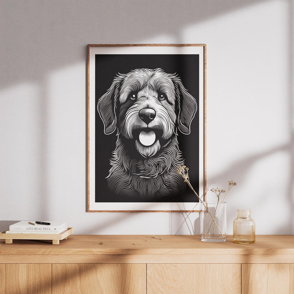 Spanish Water Dog Line Dog Series in Black and White image 8