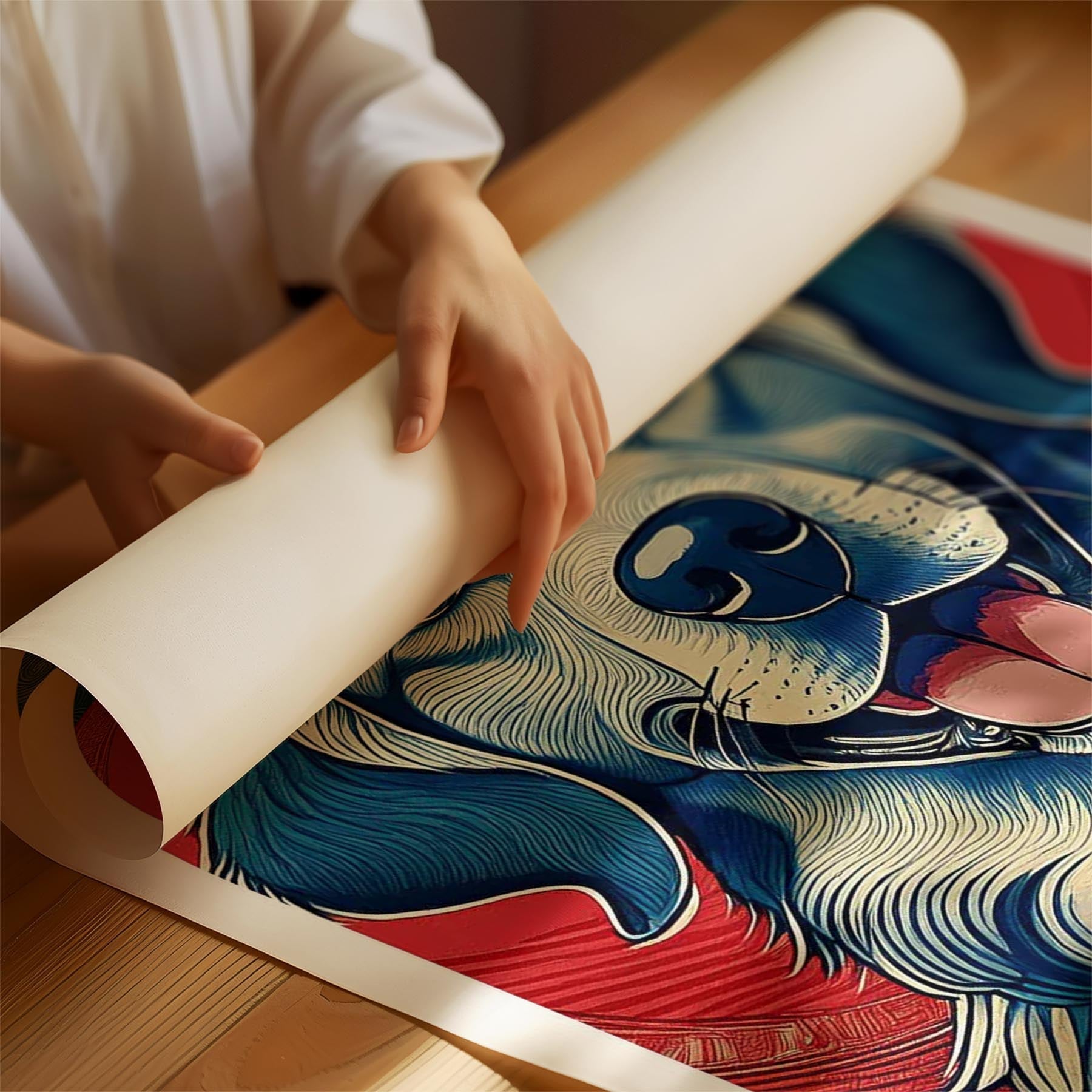 Golden Retriever Hokusai Japanese Inspired Dog Series image 1