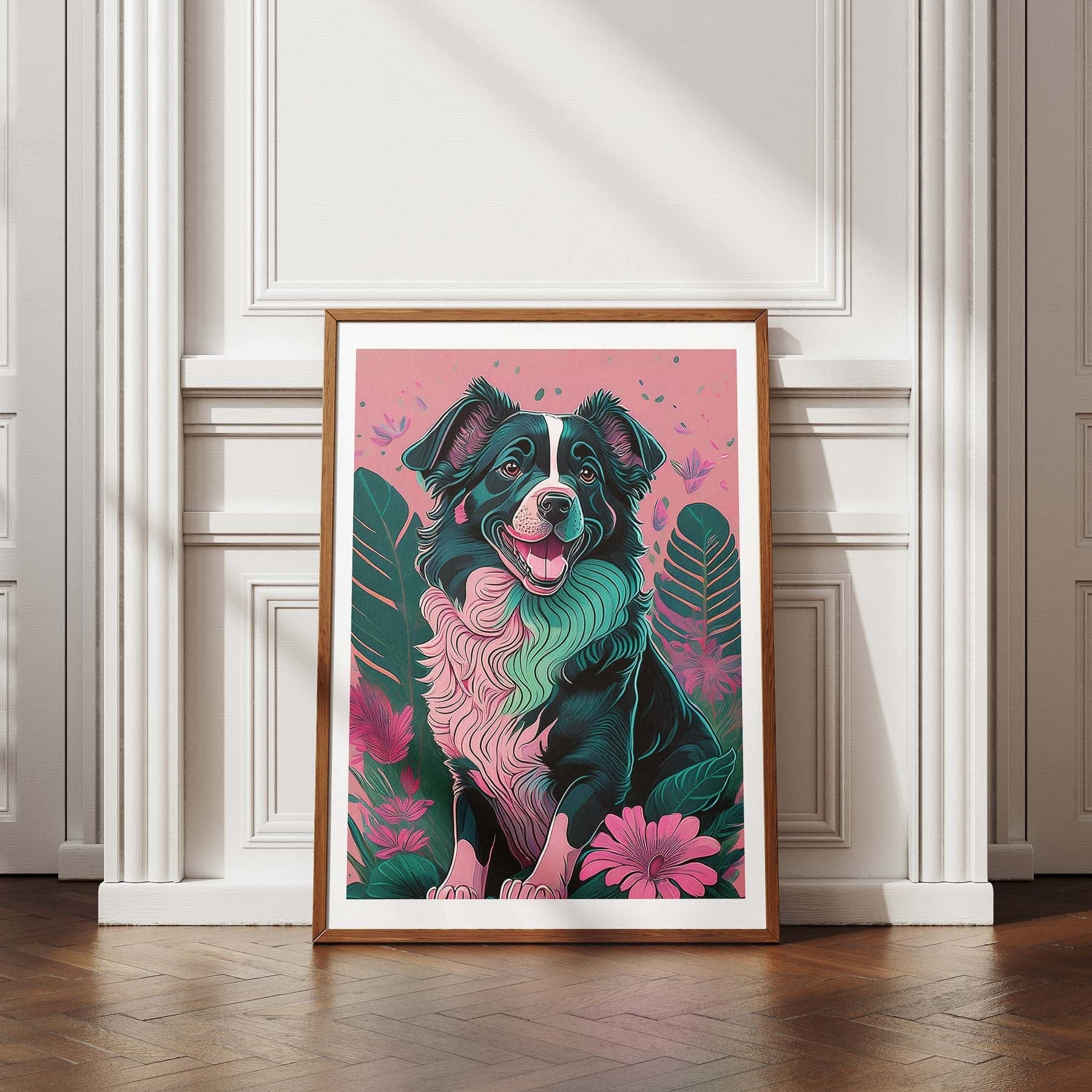 Border Collie Flowery Dog image 4