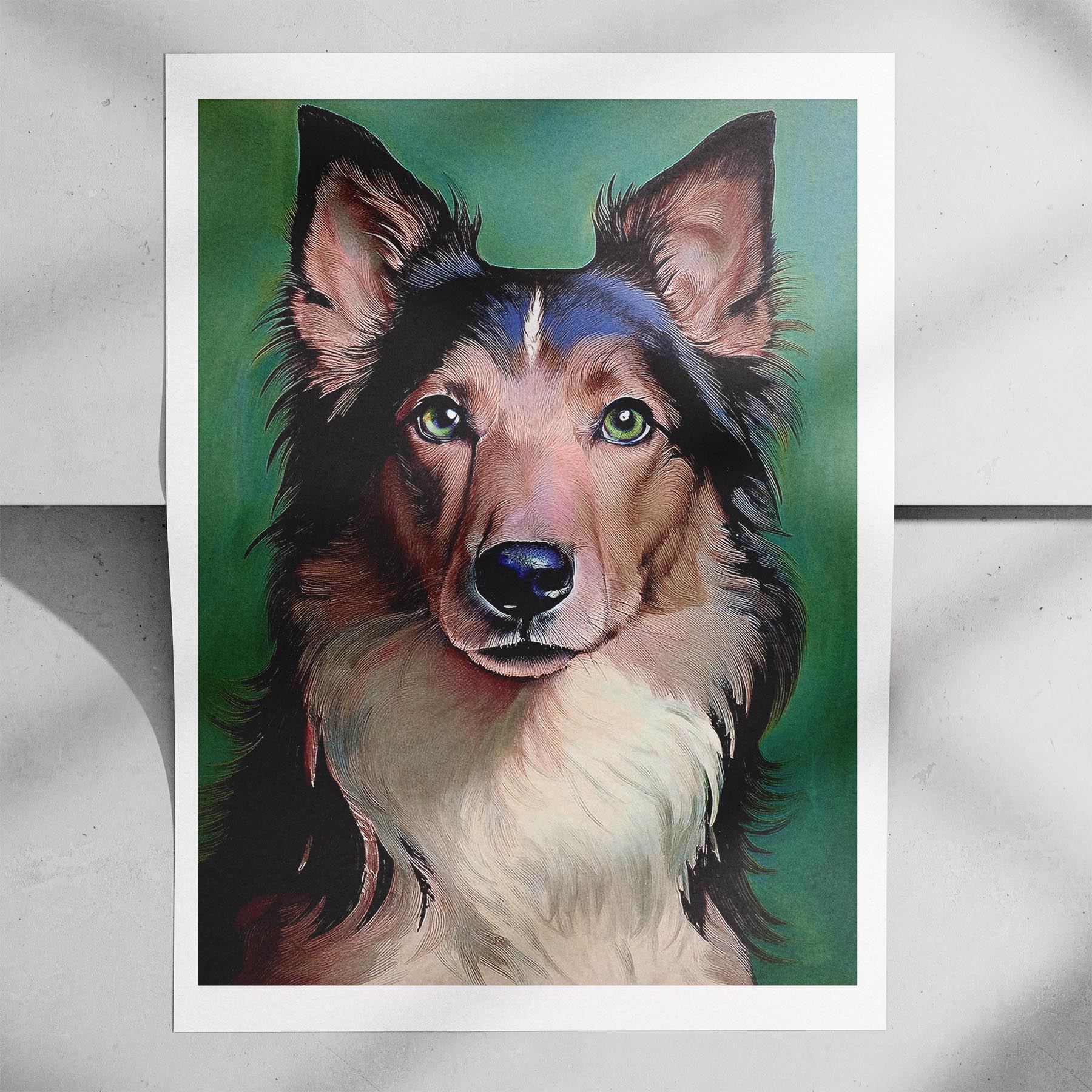 Rough Smooth Collie Green Painted Series image 7