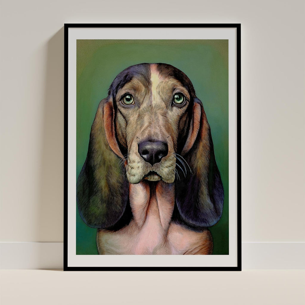 Basset Hound Green Painted Series image 0
