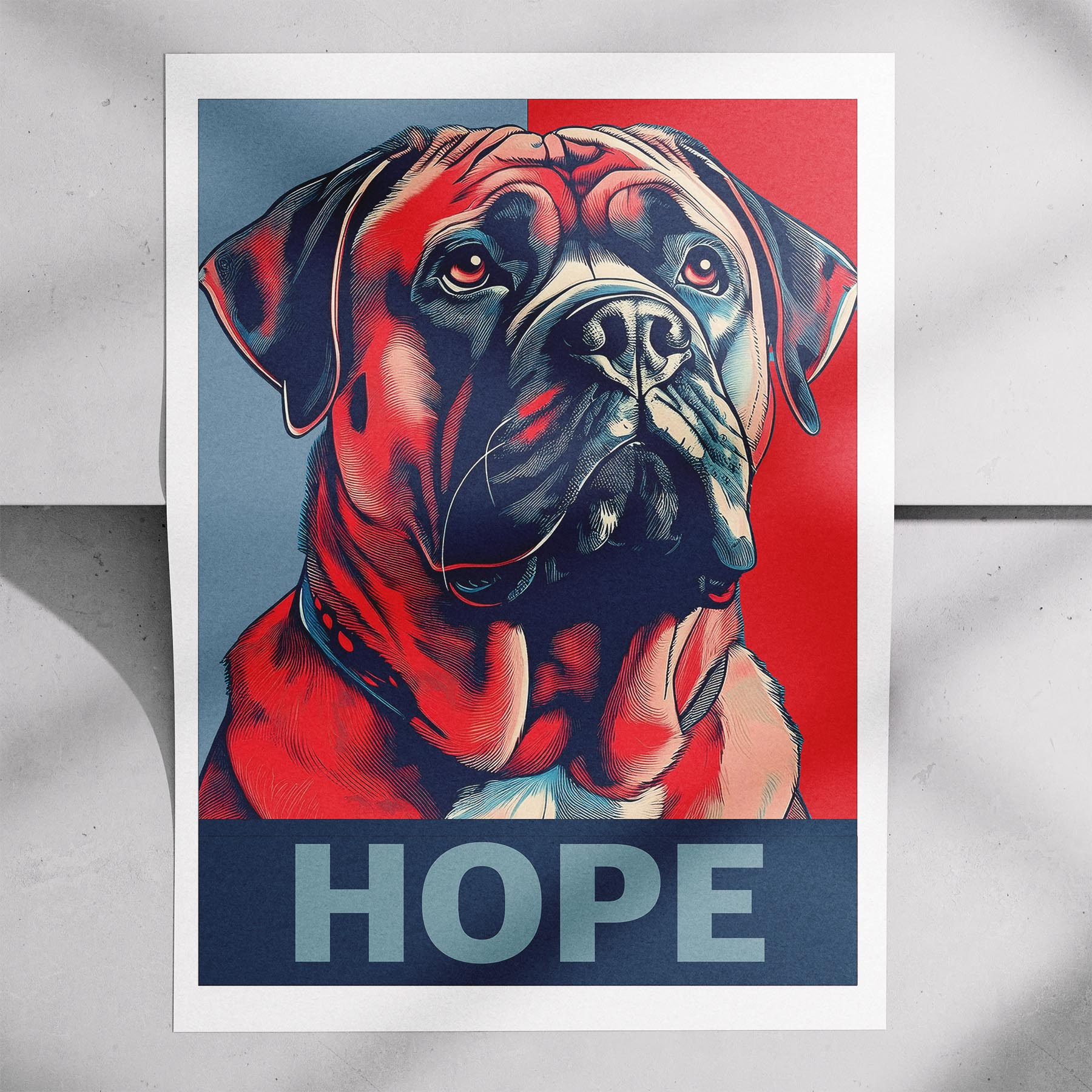 Bullmastiff HOPE Series Inspired by the Obama Poster image 7