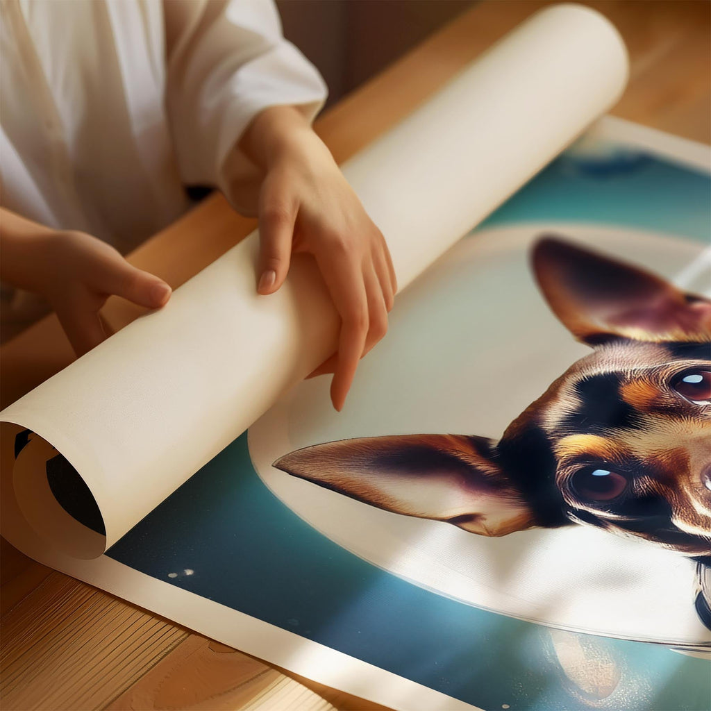 Miniature Pinscher Astronaut Dog Series with Text Astro Dog image 1