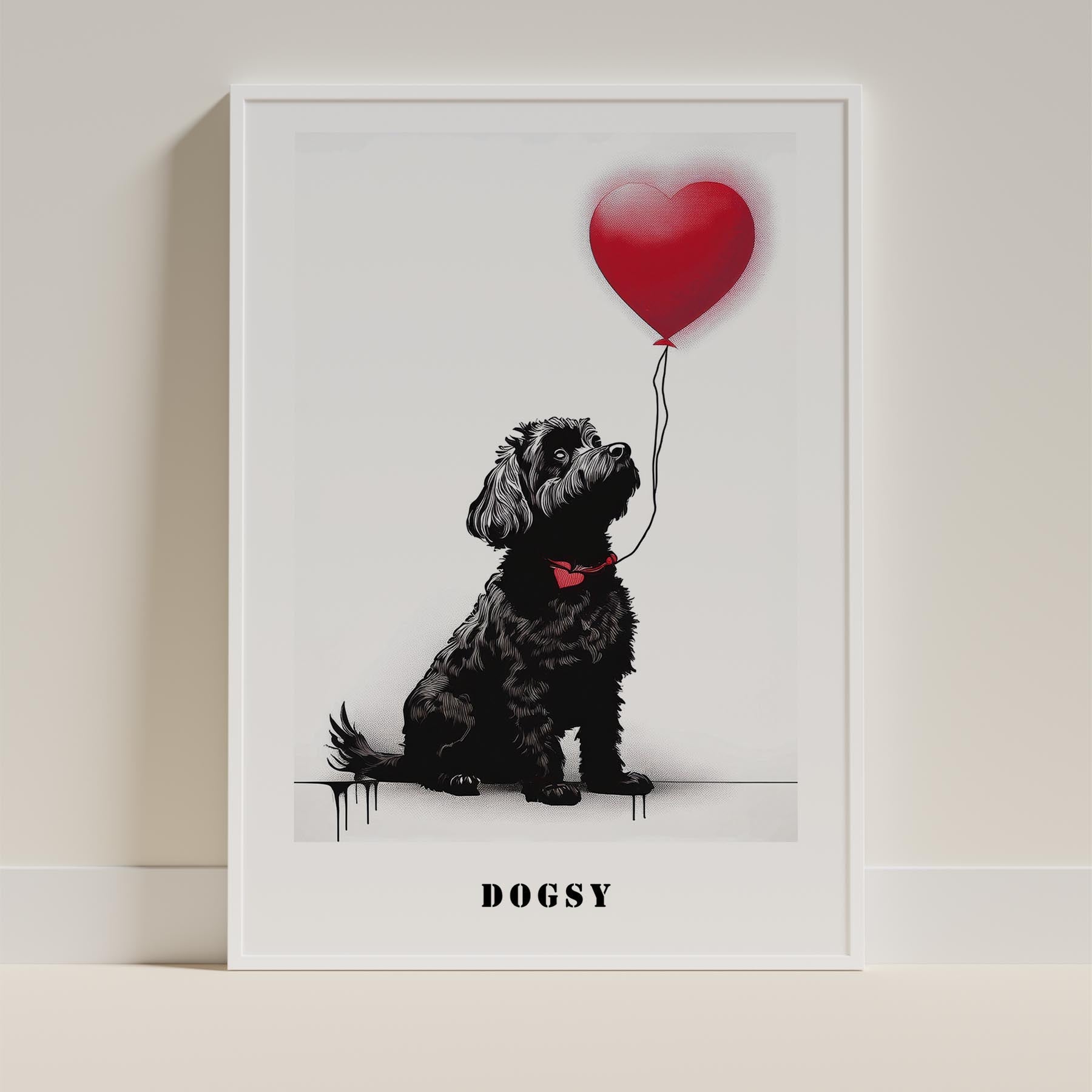 Coton de Tulear DOGSY Series inspired by the Art of Banksy with text Dogsy image 9