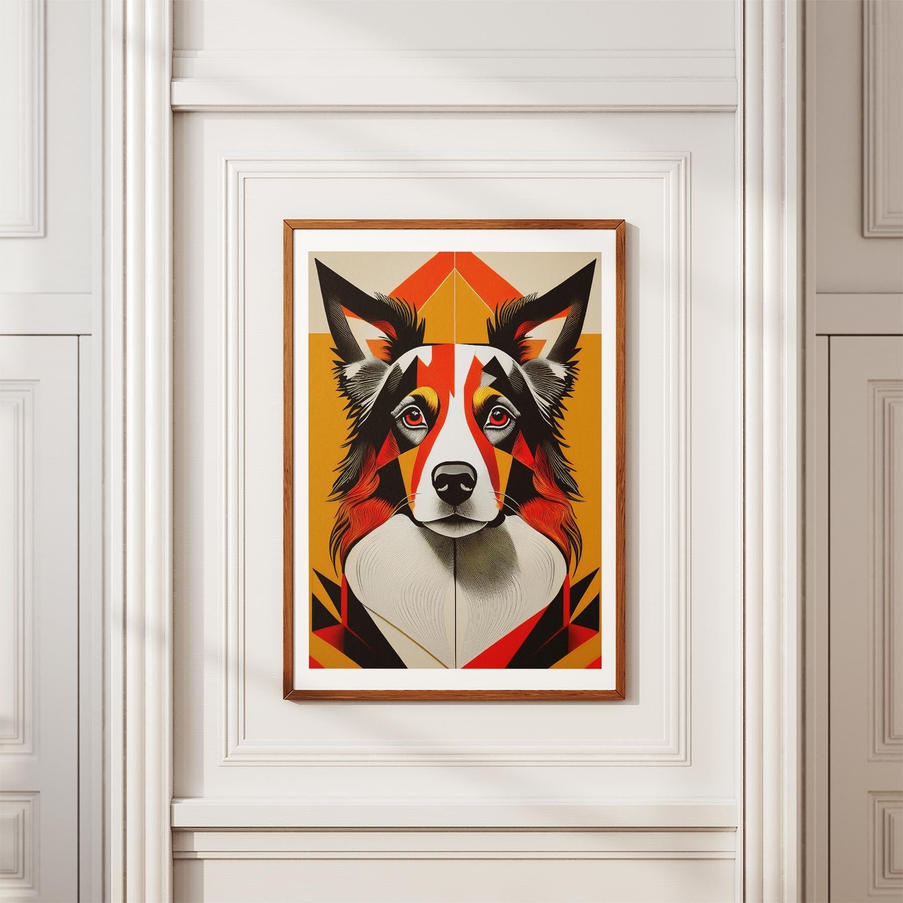 Border Collie Geometric Orange Series image 3