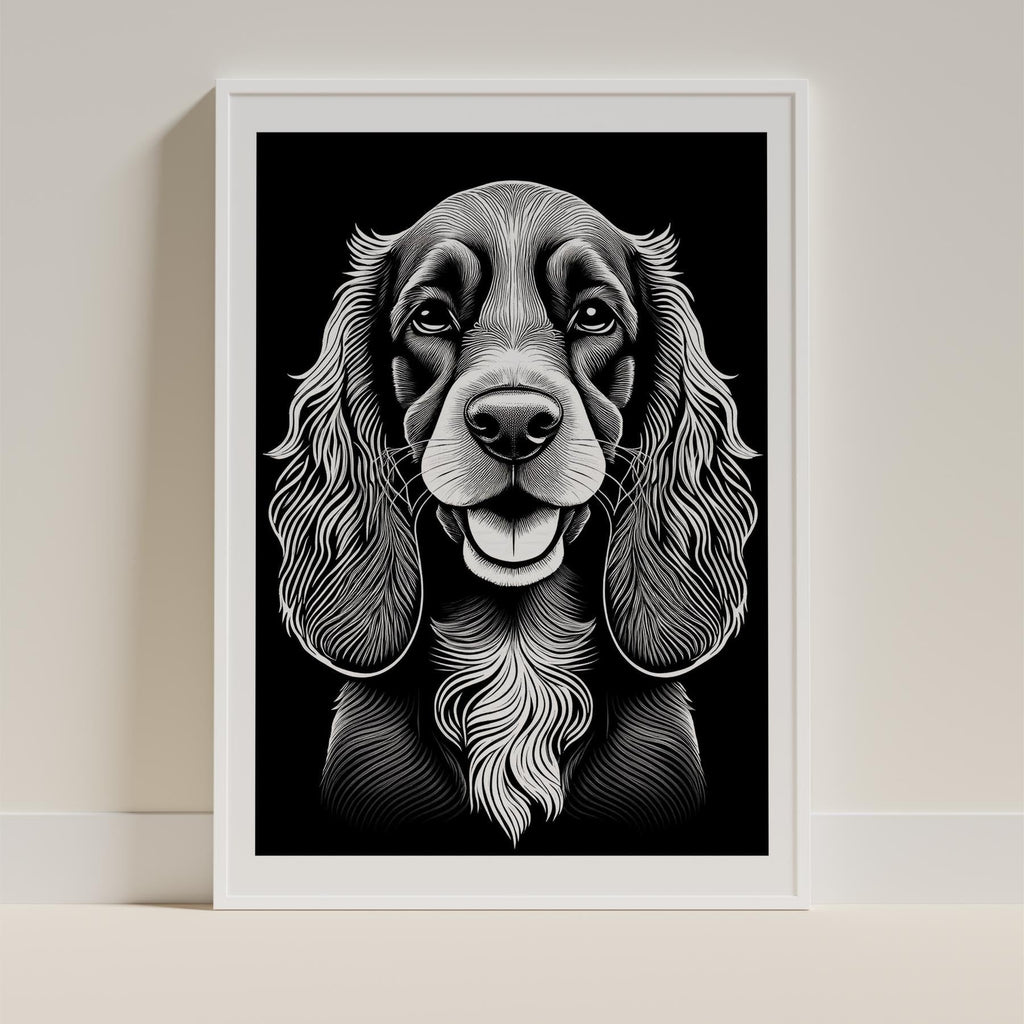 Cocker Spaniel Line Dog Series in Black and White image 9