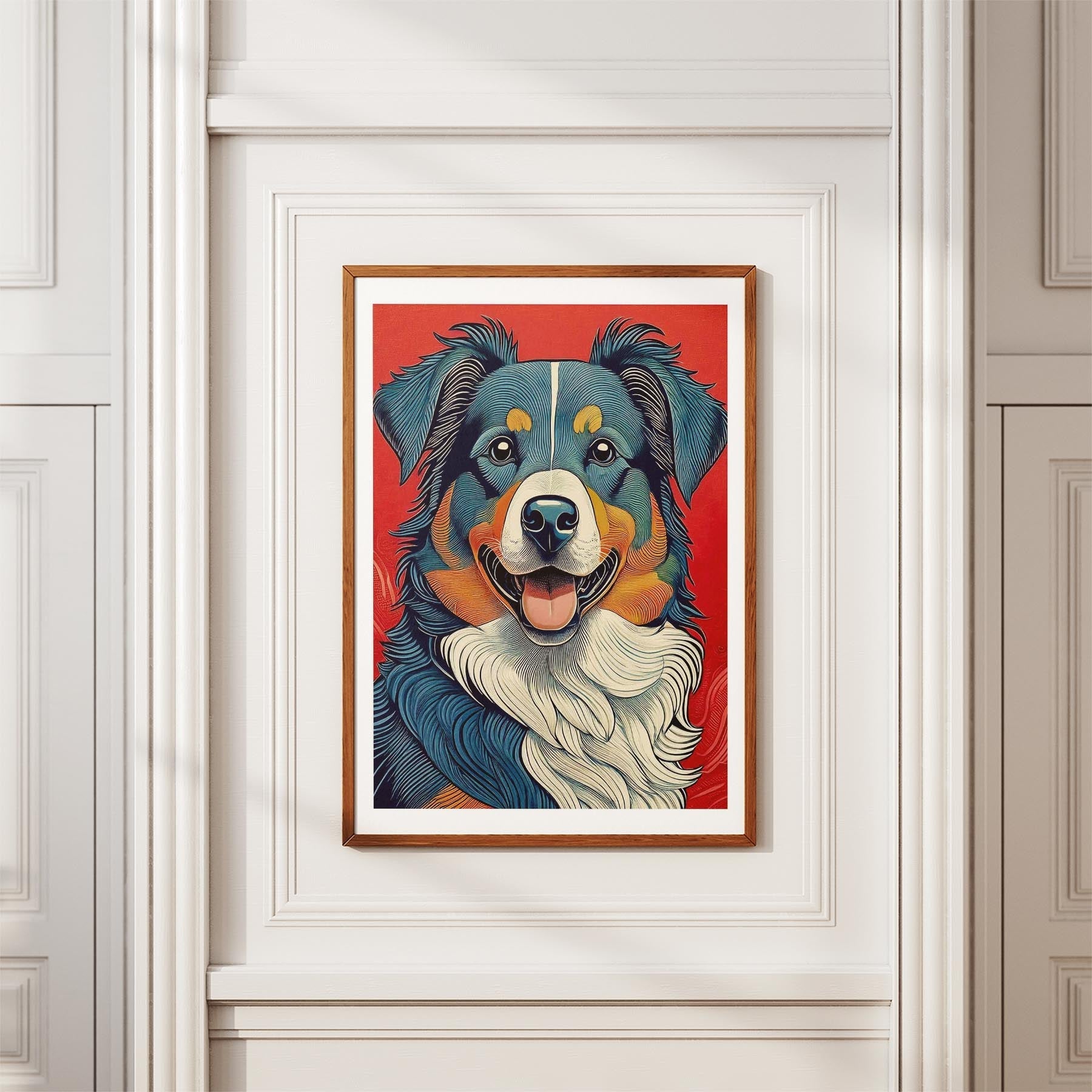 Australian Shepherd Hokusai Japanese Inspired Dog Series 1 image 3