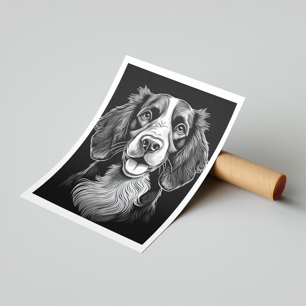 English Springer Spaniel Line Dog Series in Black and White image 6