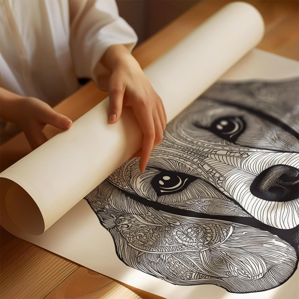 Poodle Mandala Black and White Dog Series image 1