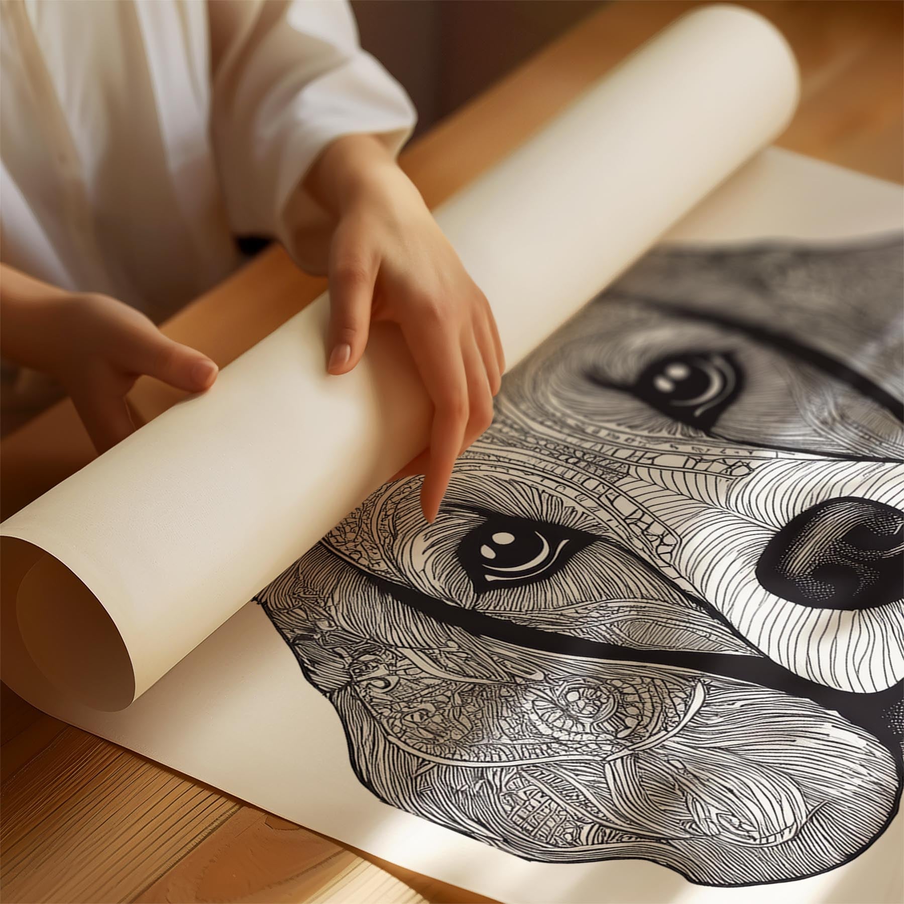 Poodle Mandala Black and White Dog Series image 1