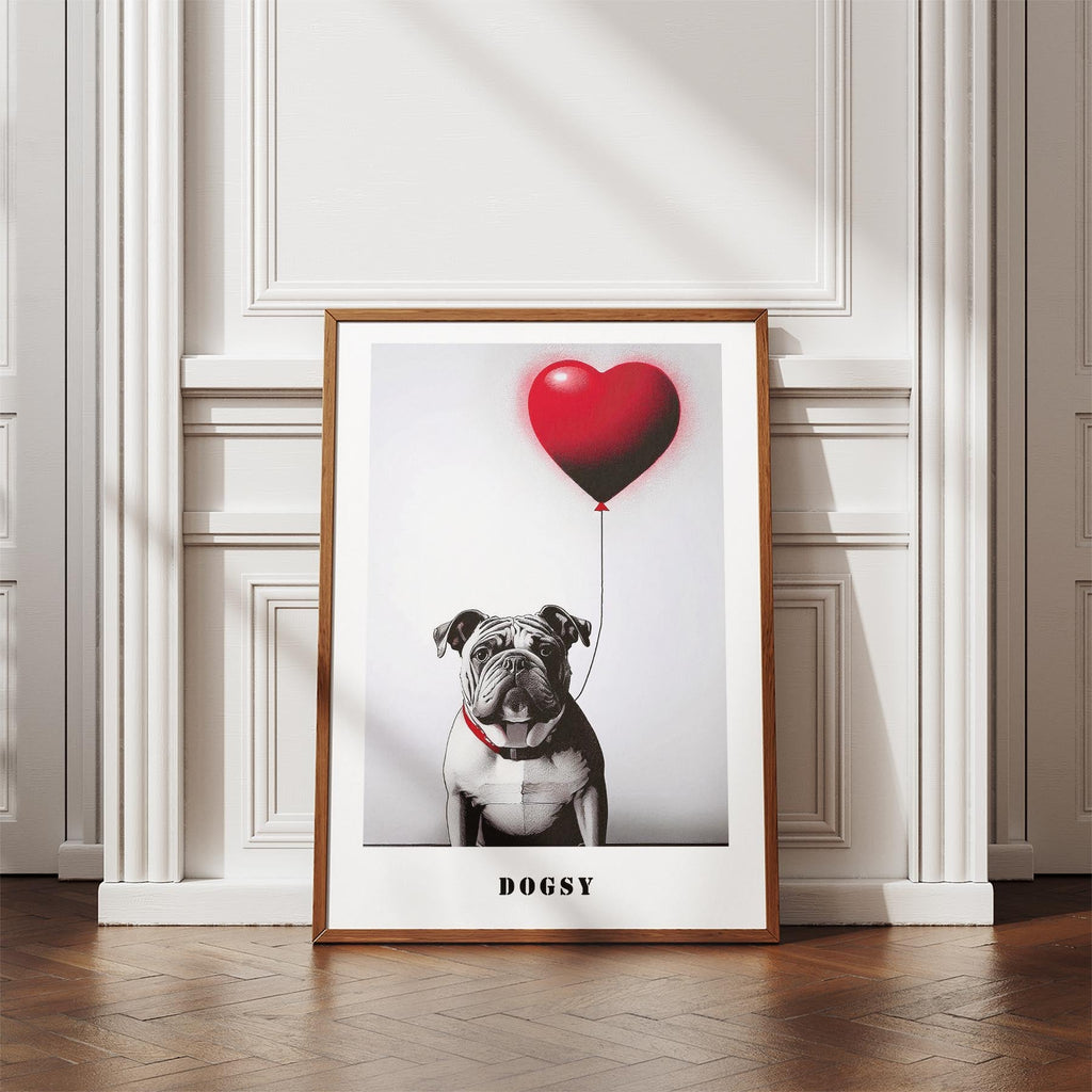 Bulldog DOGSY Series inspired by the Art of Banksy with text Dogsy image 4