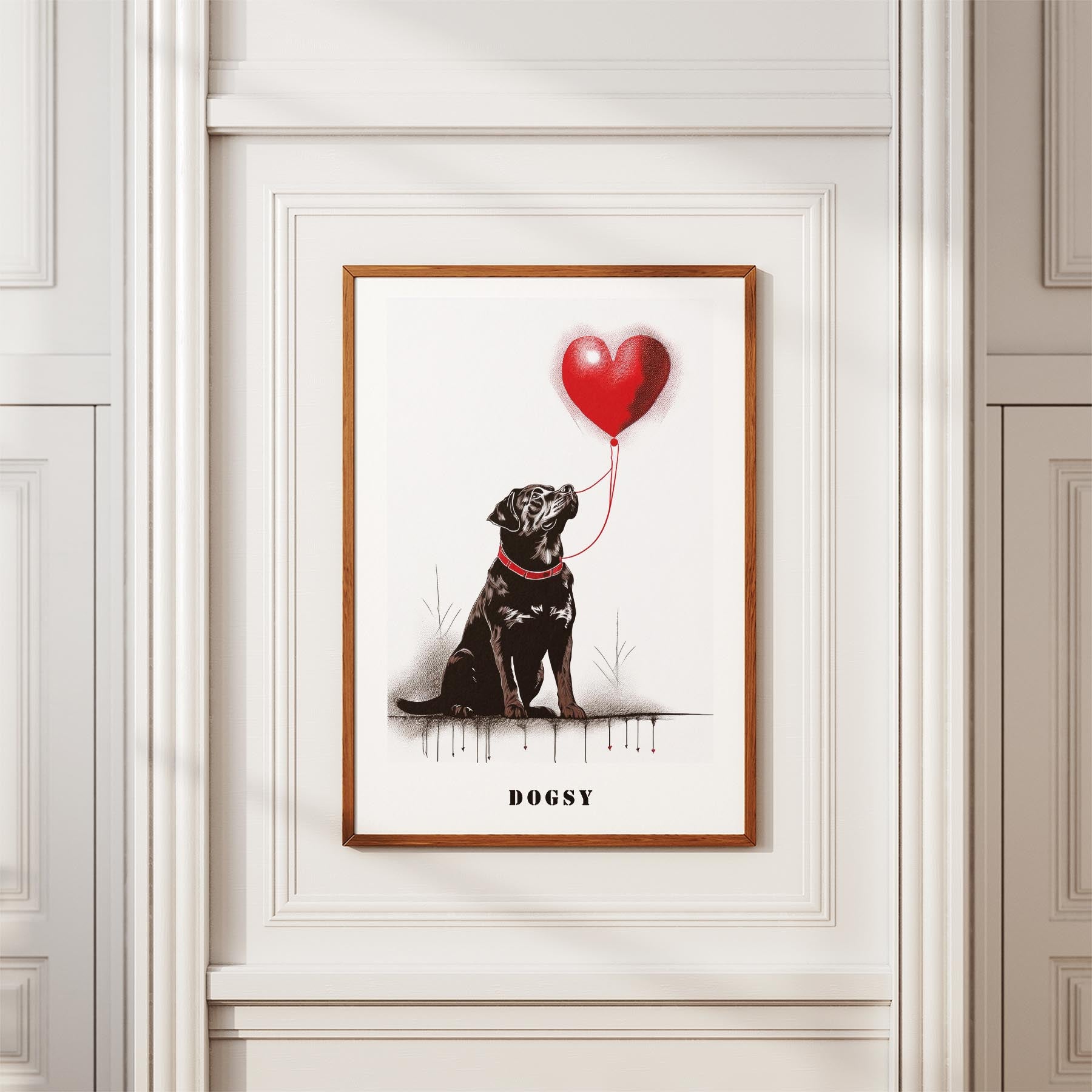 Rottweiler DOGSY Series inspired by the Art of Banksy with text Dogsy image 3