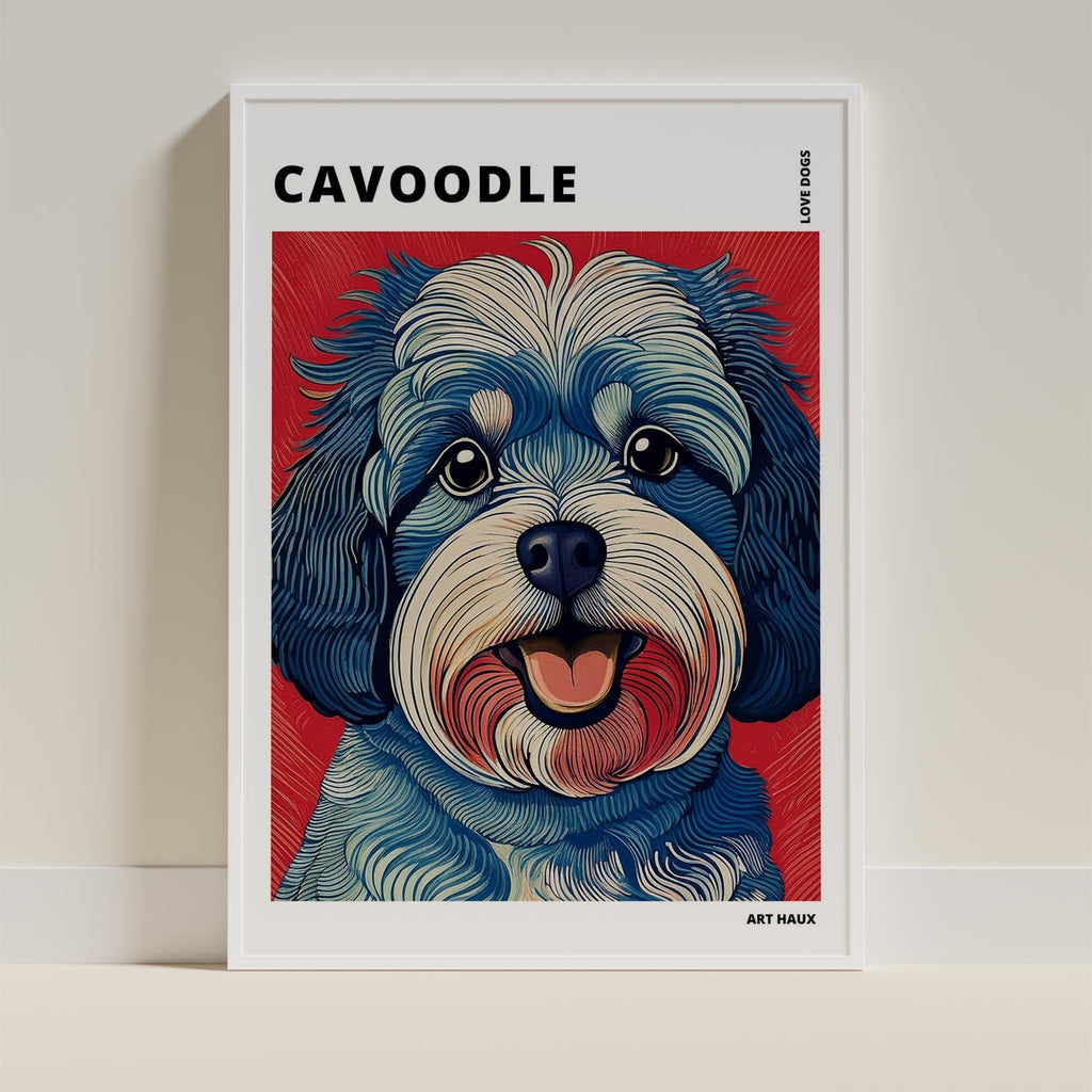 Cavoodle Hokusai Japanese Inspired Dog Series with Text image 8