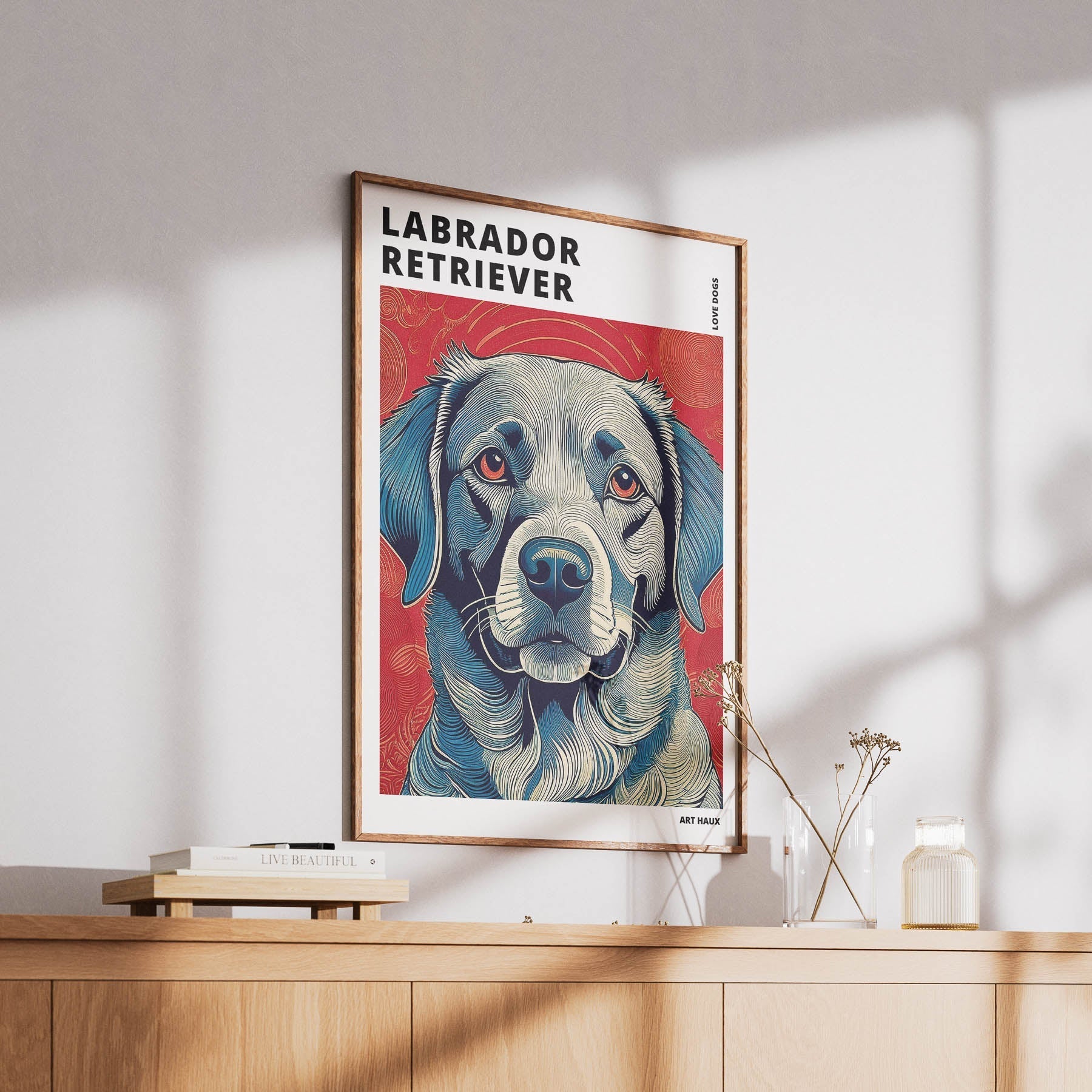 Labrador Retriever Hokusai Japanese Inspired Dog Series with Text image 5