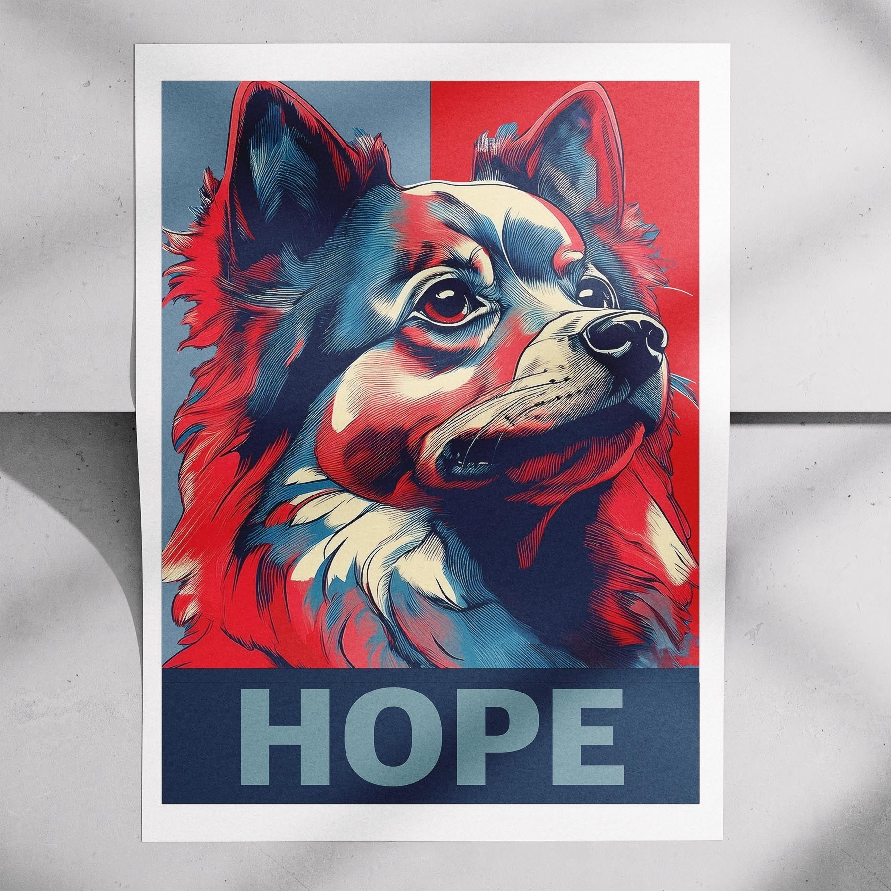 Pomeranian HOPE Series Inspired by the Obama Poster image 7