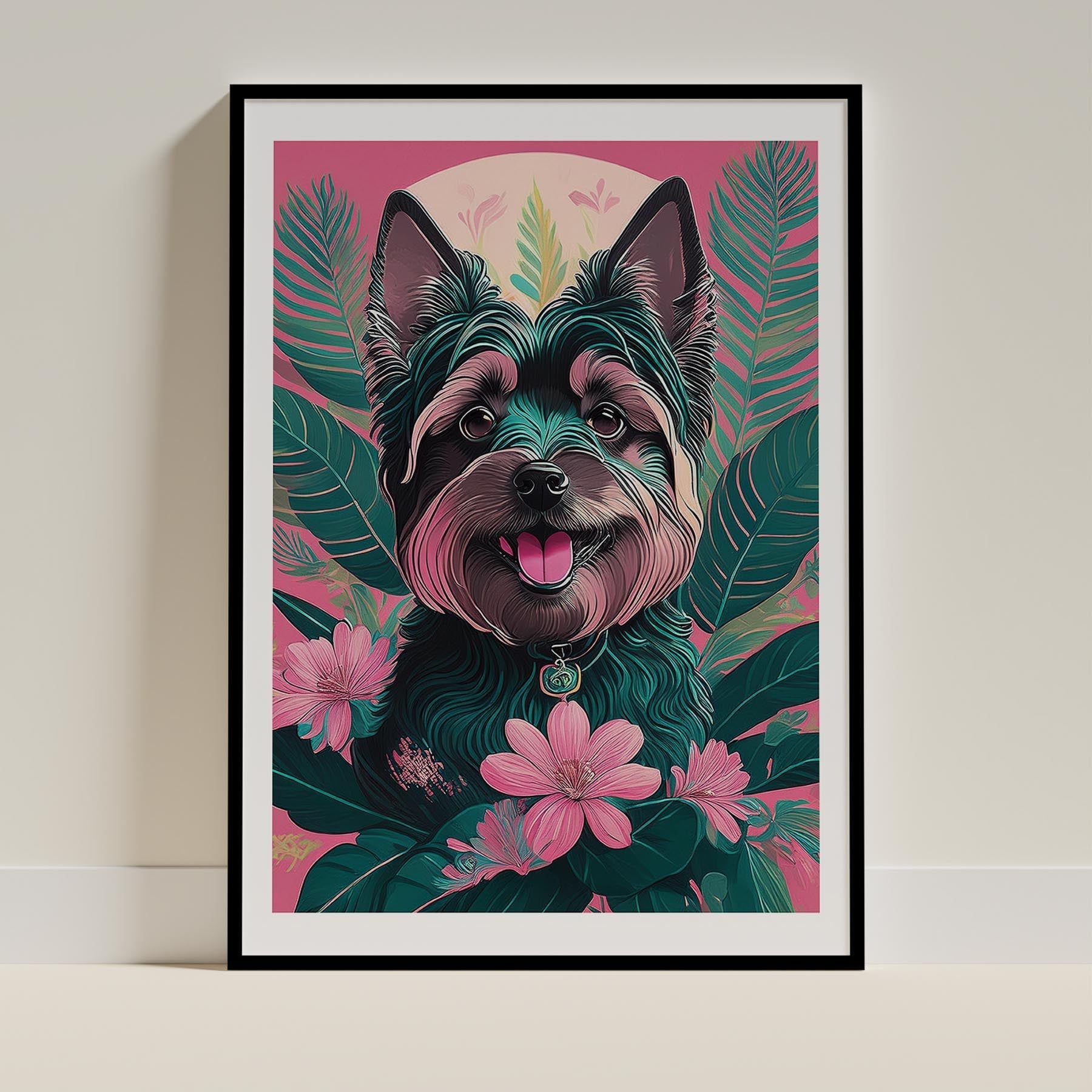 Yorkshire Terrier Flowery Dog image 0