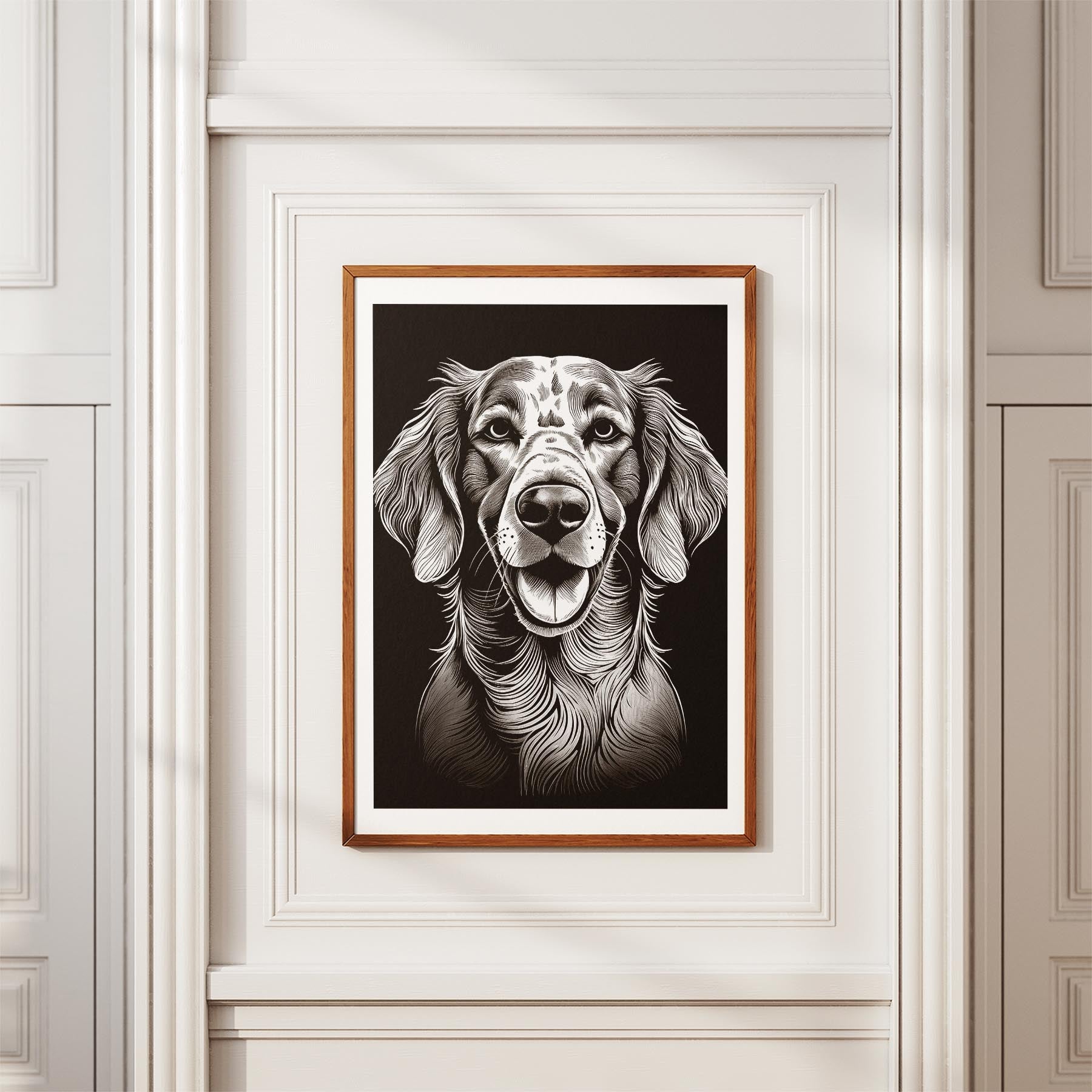 English Setter Line Dog Series in Black and White image 3