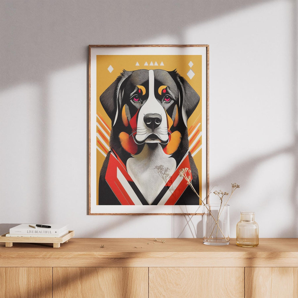 Bernese Mountain Dog Geometric Orange Series image 8