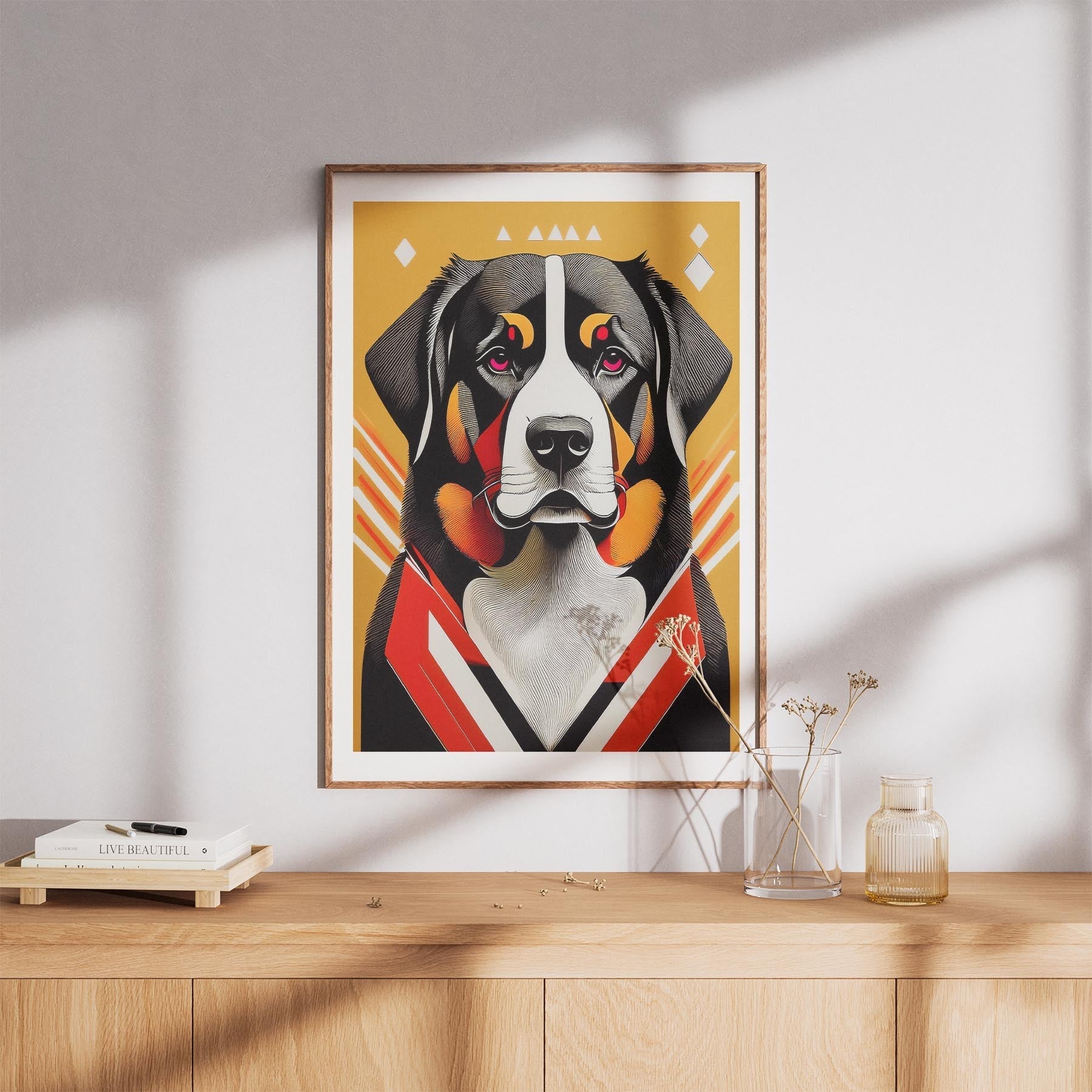 Bernese Mountain Dog Geometric Orange Series image 8