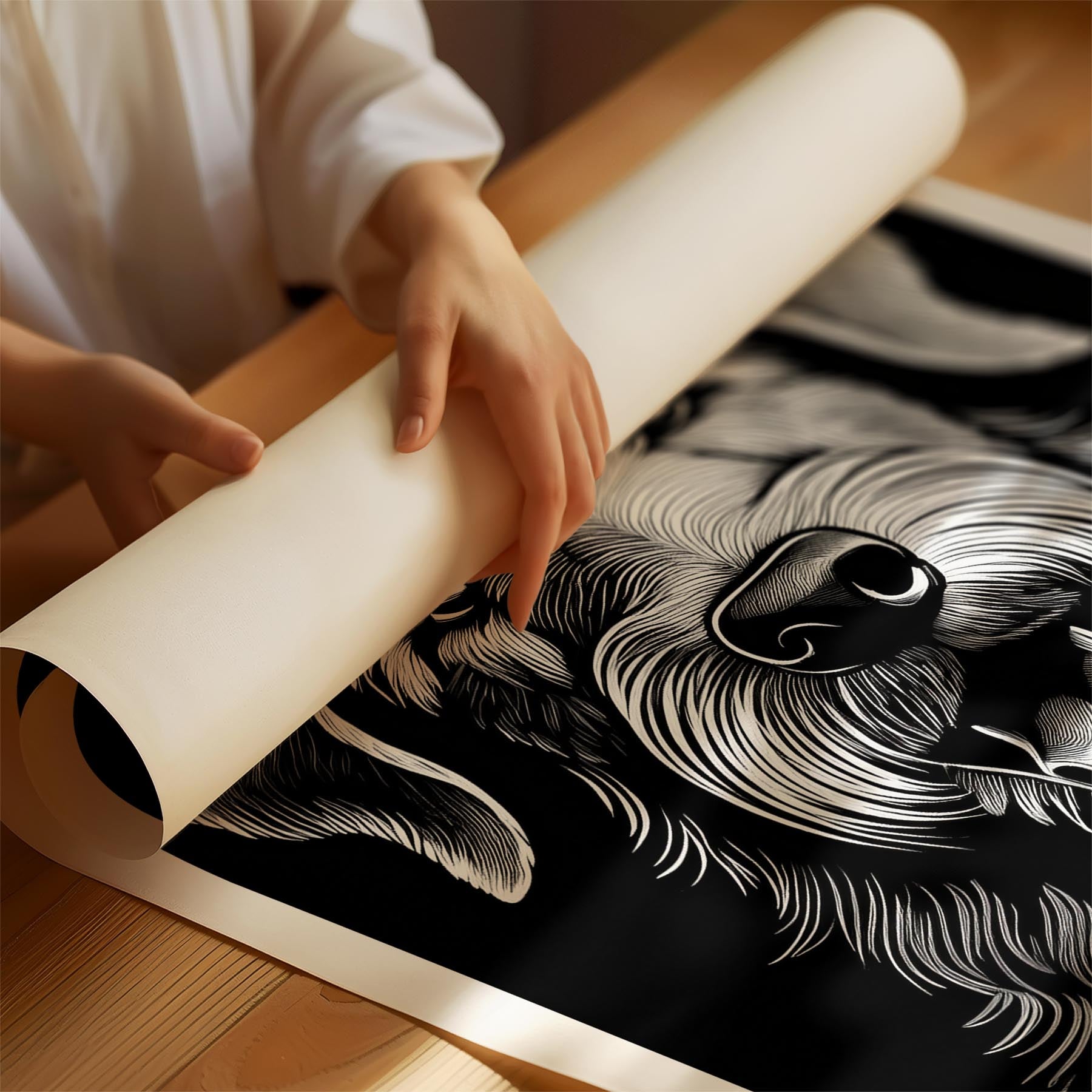 Irish Wolfhound Line Dog Series in Black and White image 1