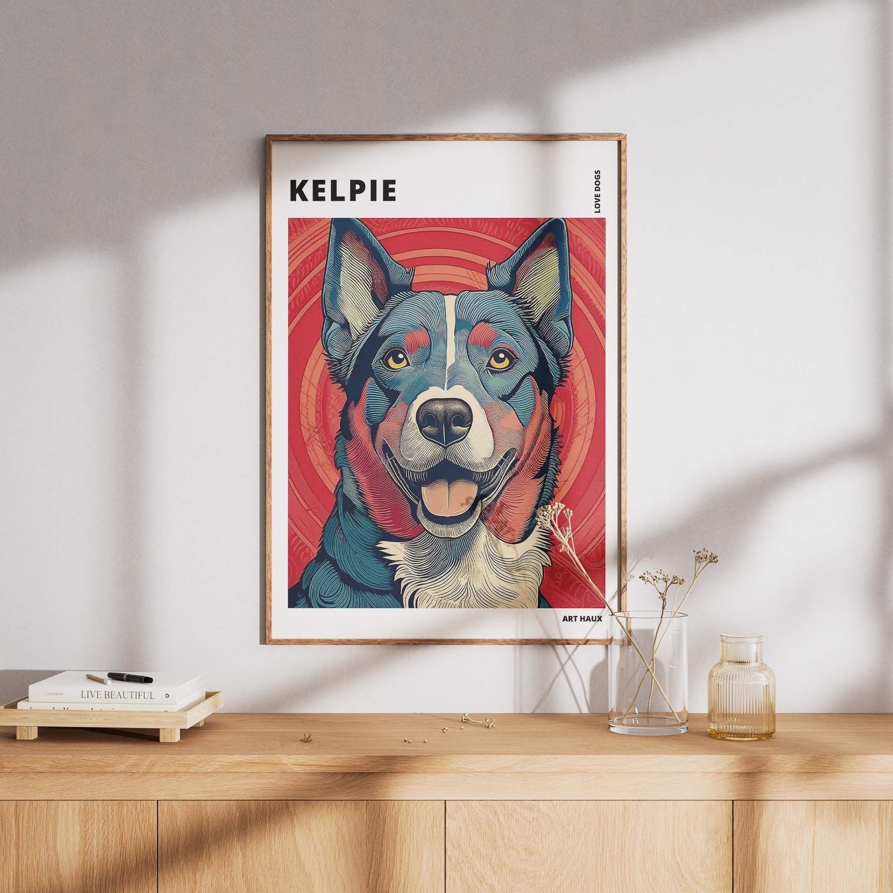 Kelpie Hokusai Japanese Inspired Dog Series with Text image 7