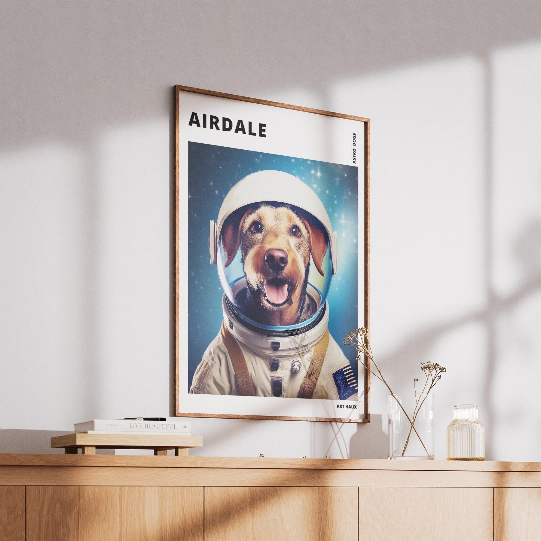 Airedale Astronaut Dog Series with Text Astro Dog image 5