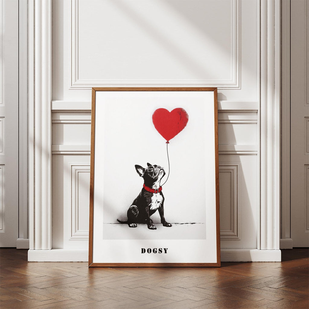 Boston Terrier DOGSY Series inspired by the Art of Banksy with text Dogsy image 4