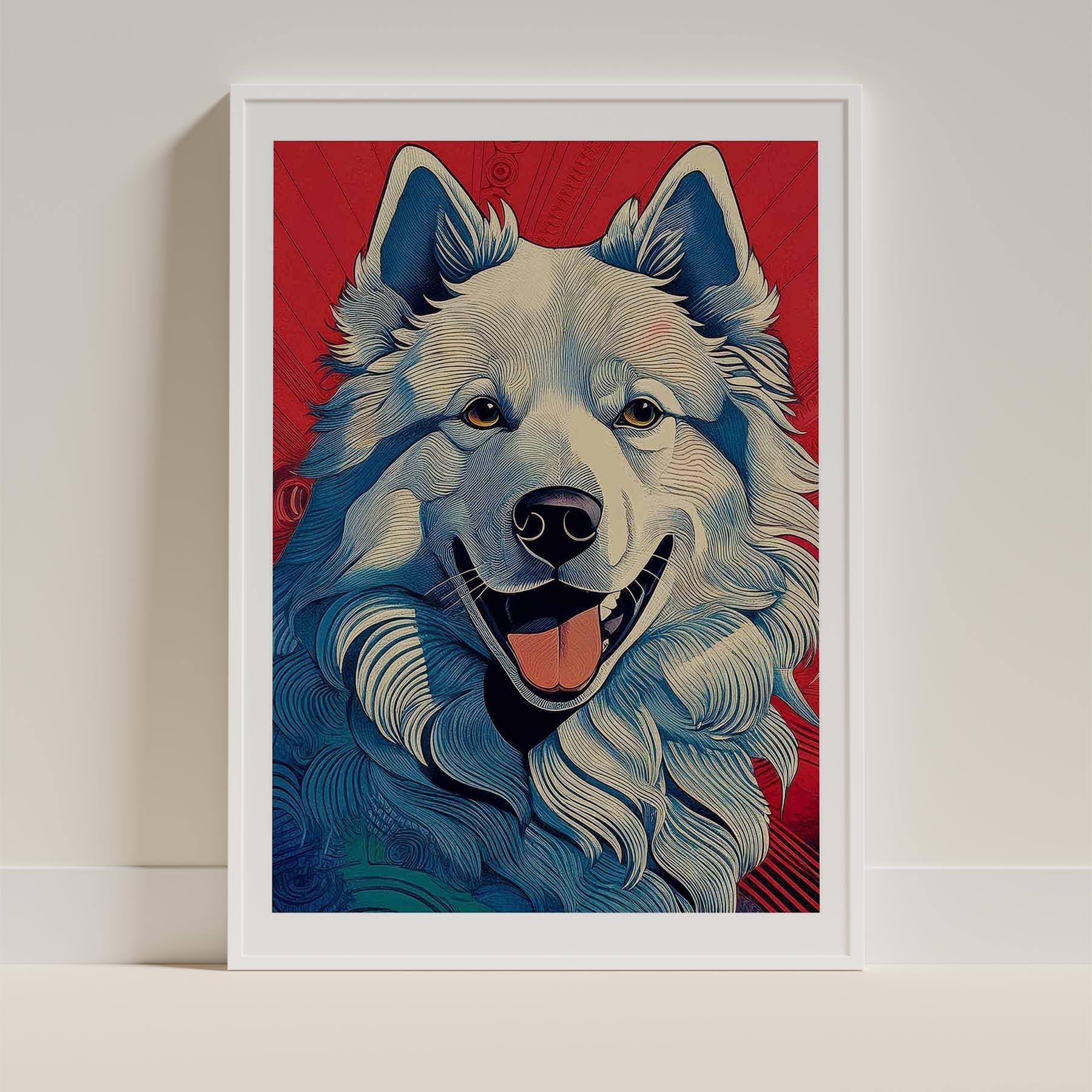 Samoyed Hokusai Japanese Inspired Dog Series image 9